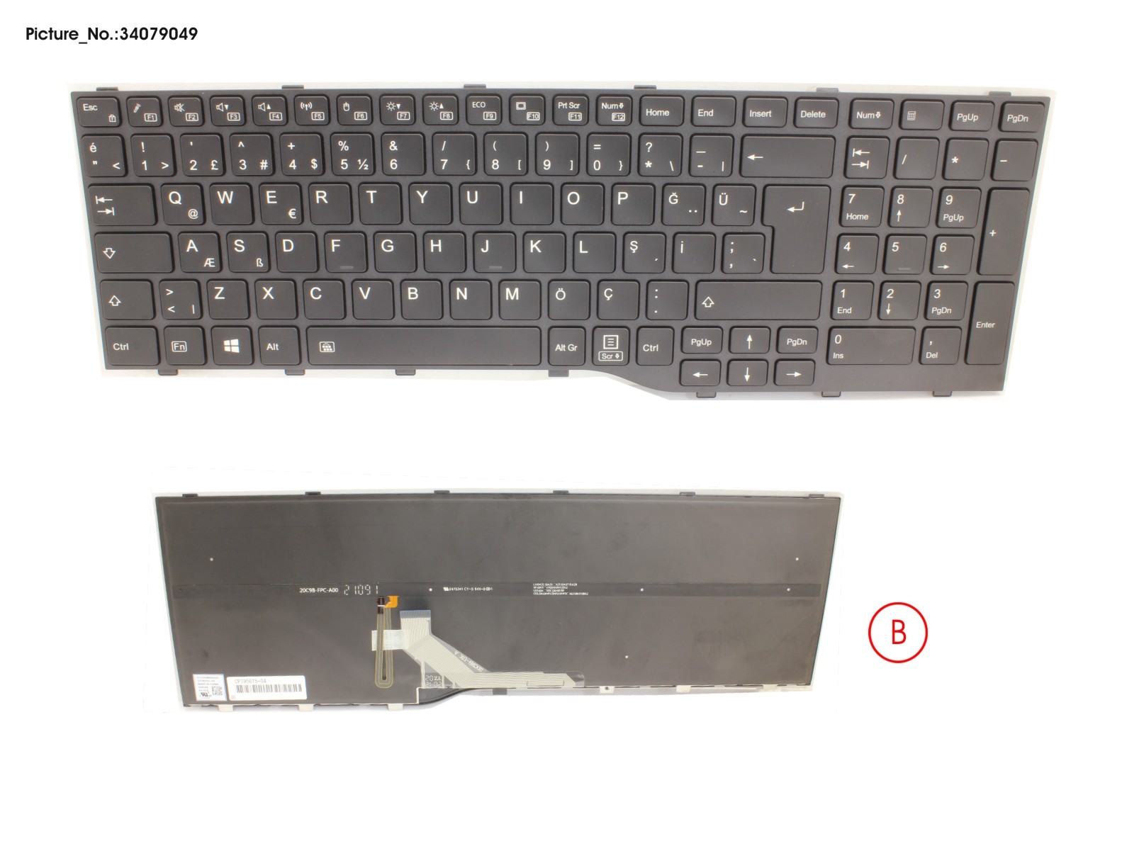 KEYBOARD BLACK W/ BL TURKEY