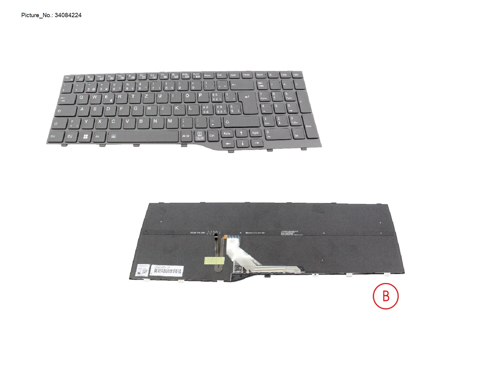 KEYBOARD BLACK W/ BL SWISS WIN10&11