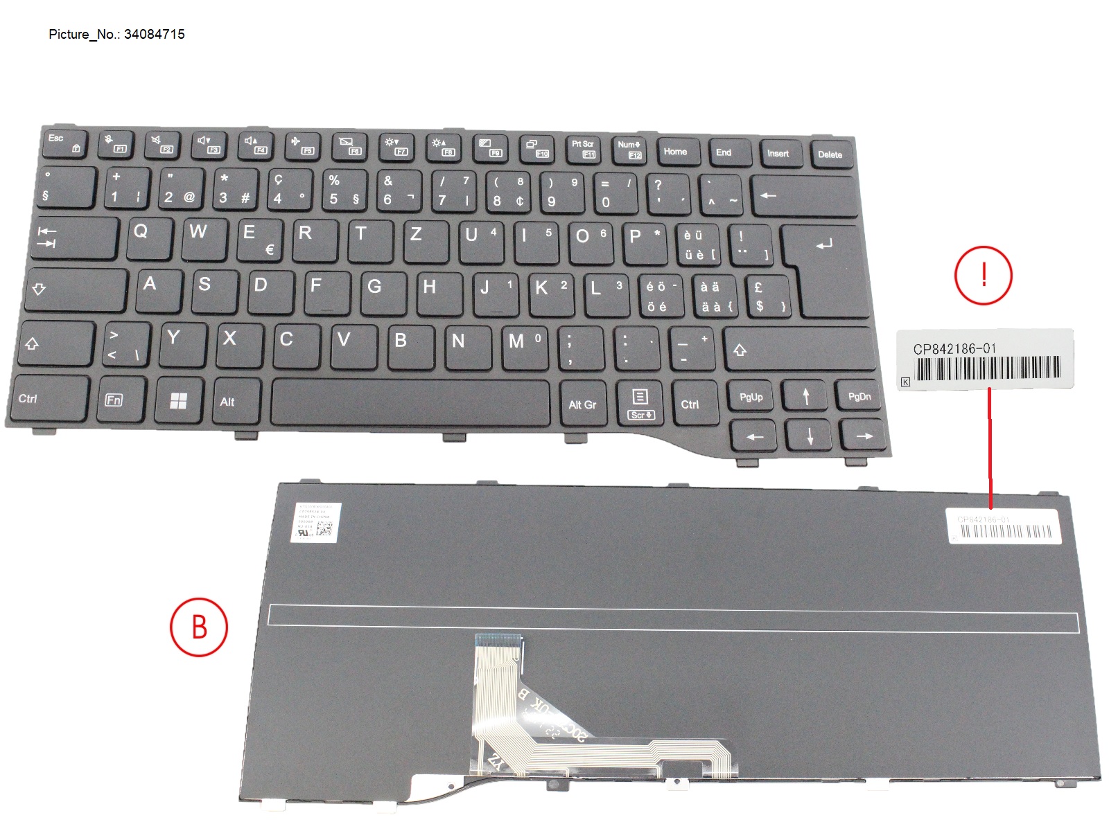 KEYBOARD BLACK SWISS WIN11 (NEW_FN)