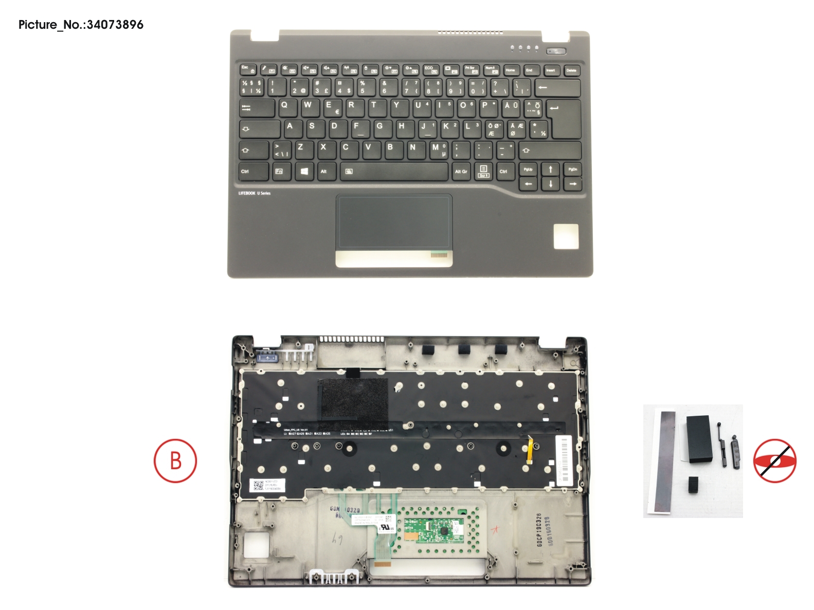 UPPER ASSY INCL. KEYB NORDIC FOR PV