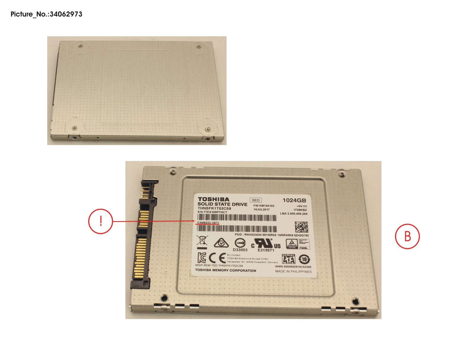 SSD S3 1TB 2.5 SATA/TOS(FDE) (7MM)