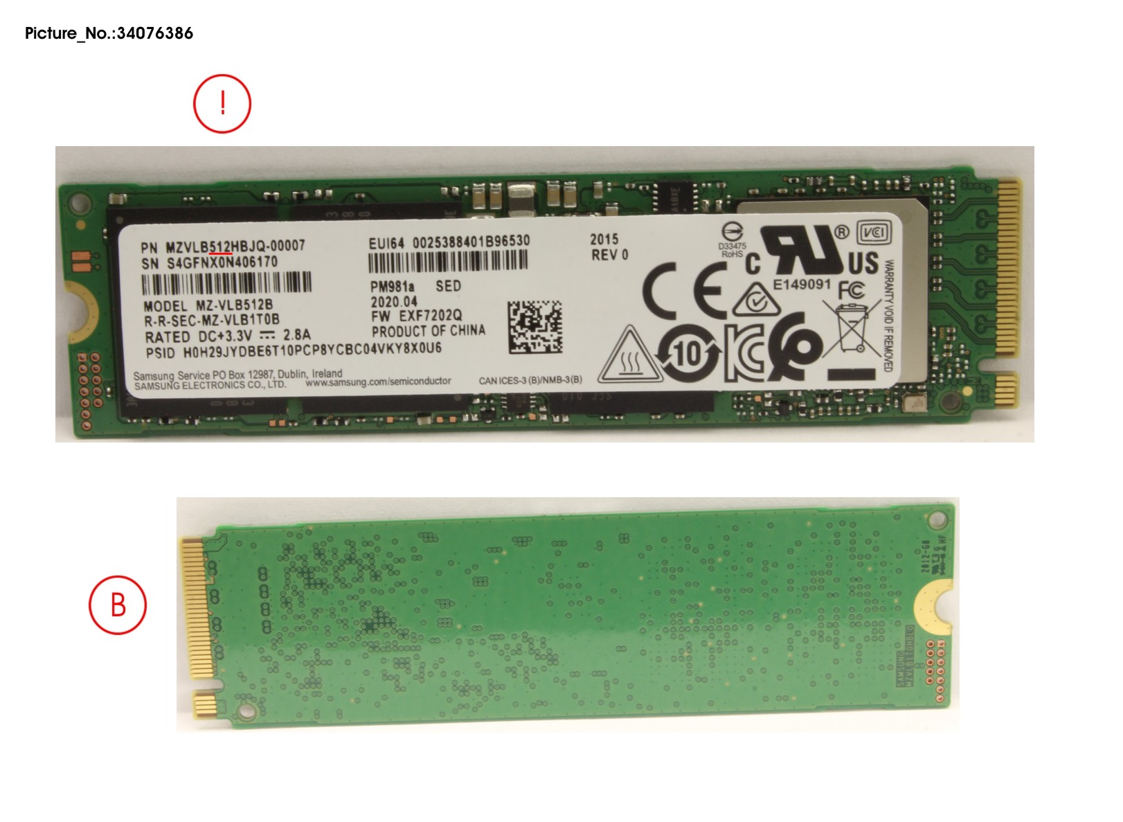SSD PCIE M.2 2280 PM981A 512GB(FDE)