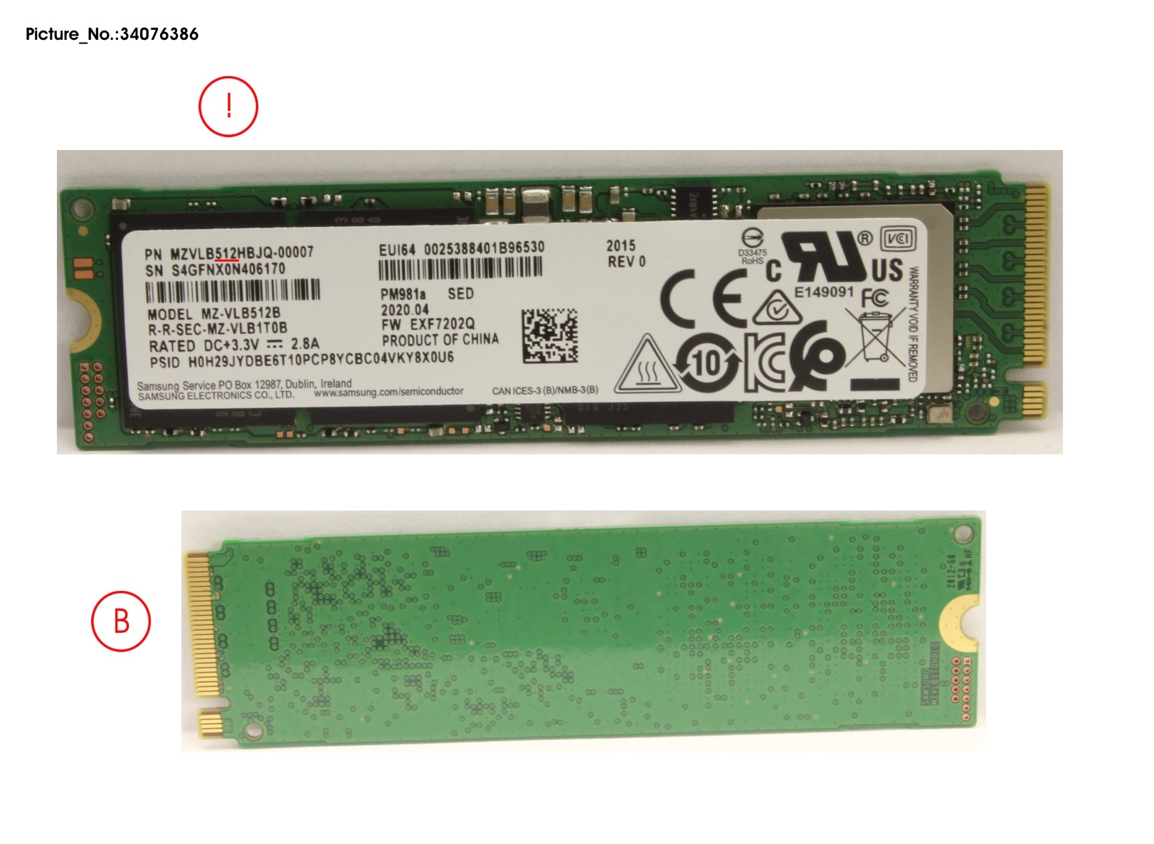 SSD PCIE M.2 2280 PM981A 512GB(FDE) SSD PCIE M.2 2280 PM981A 512GB(FDE)