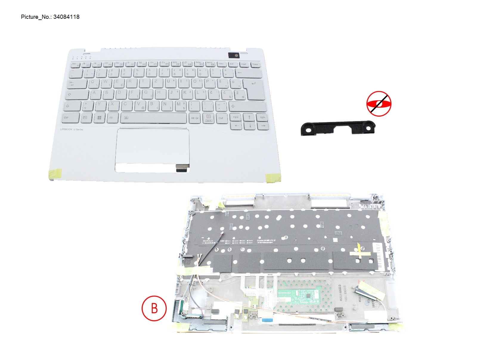 UPPER ASSY W/ KB WHITE E EURO. NORMAL UPPER ASSY W/ KB WHITE E EURO. NORMAL