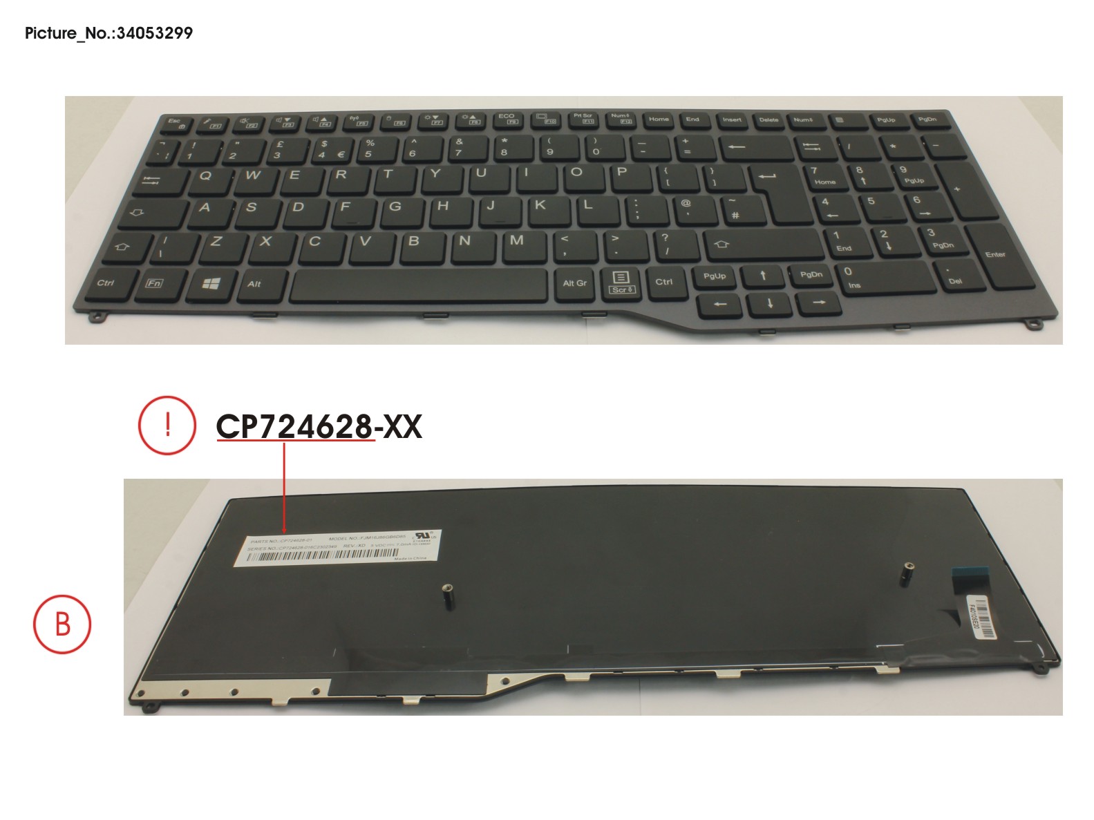 KEYBOARD 10KEY BLACK W/O TS UK KEYBOARD 10KEY BLACK W/O TS UK