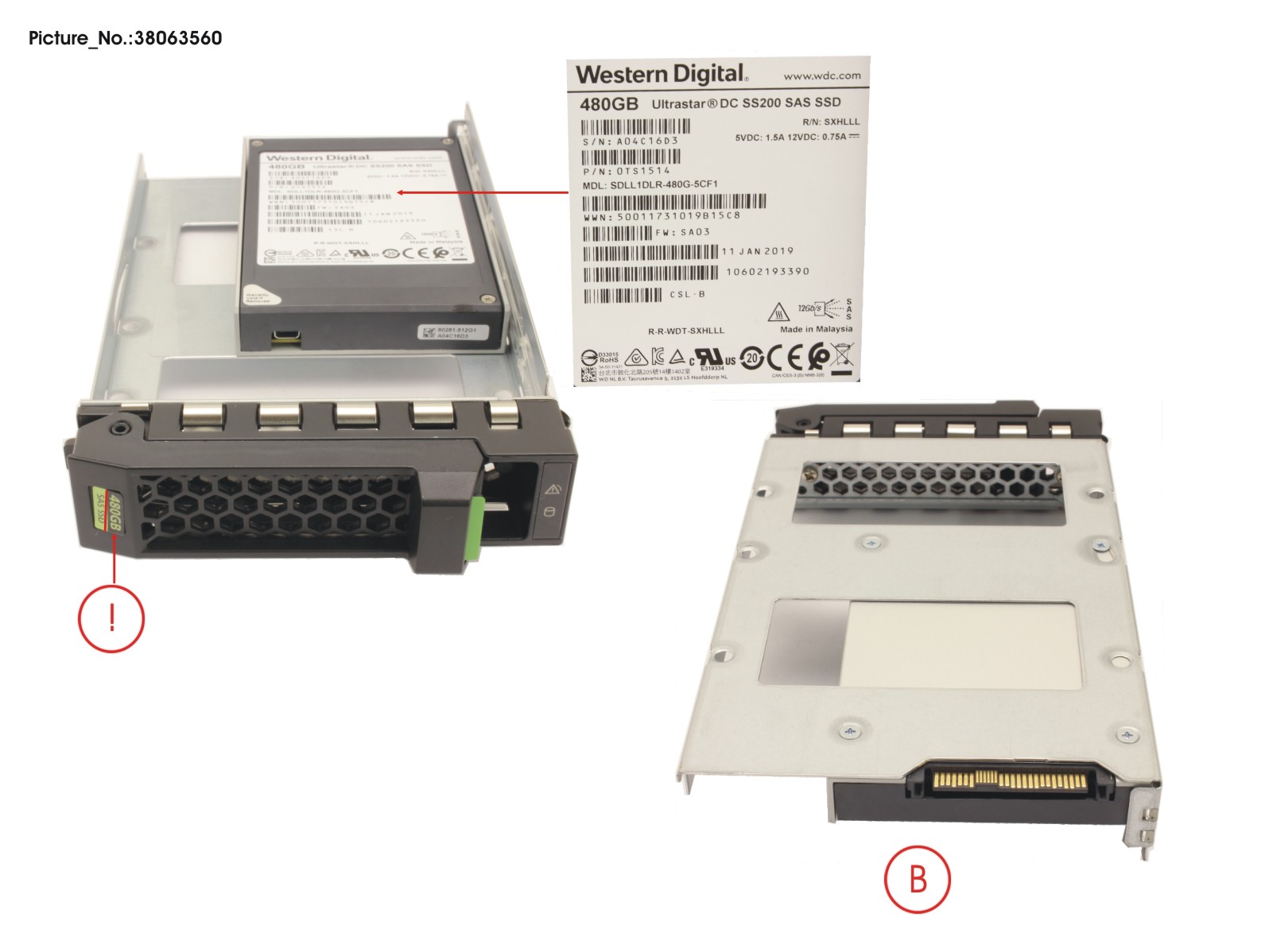 SSD SAS 12G 480GB RI SFF IN LFF NEXPDES