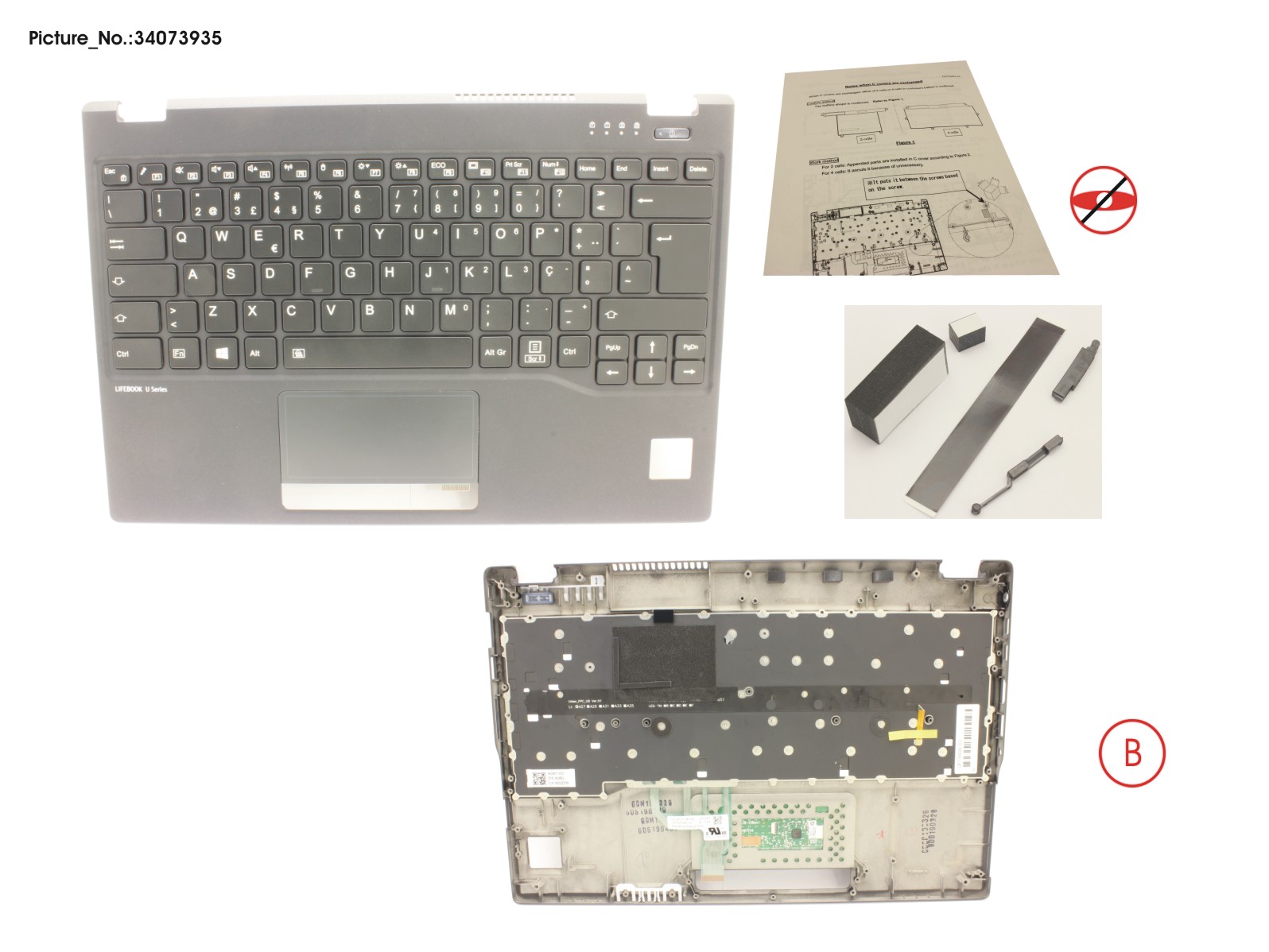 UPPER ASSY INCL. KEYB PORTUGAL FOR PV