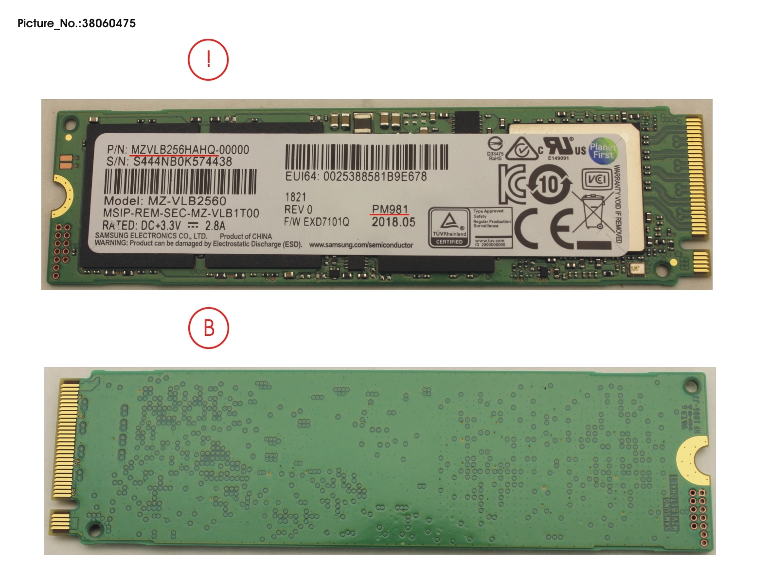 SSD PCIE M.2 2280 256GB PM981
