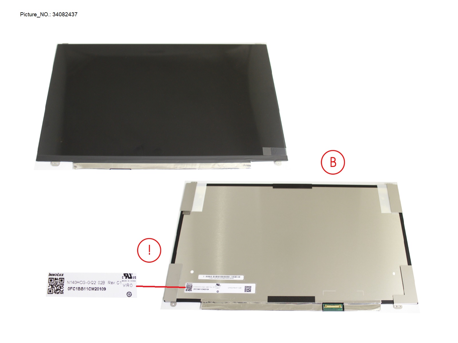 LCD ASSY 14 FHD W/ PLATE