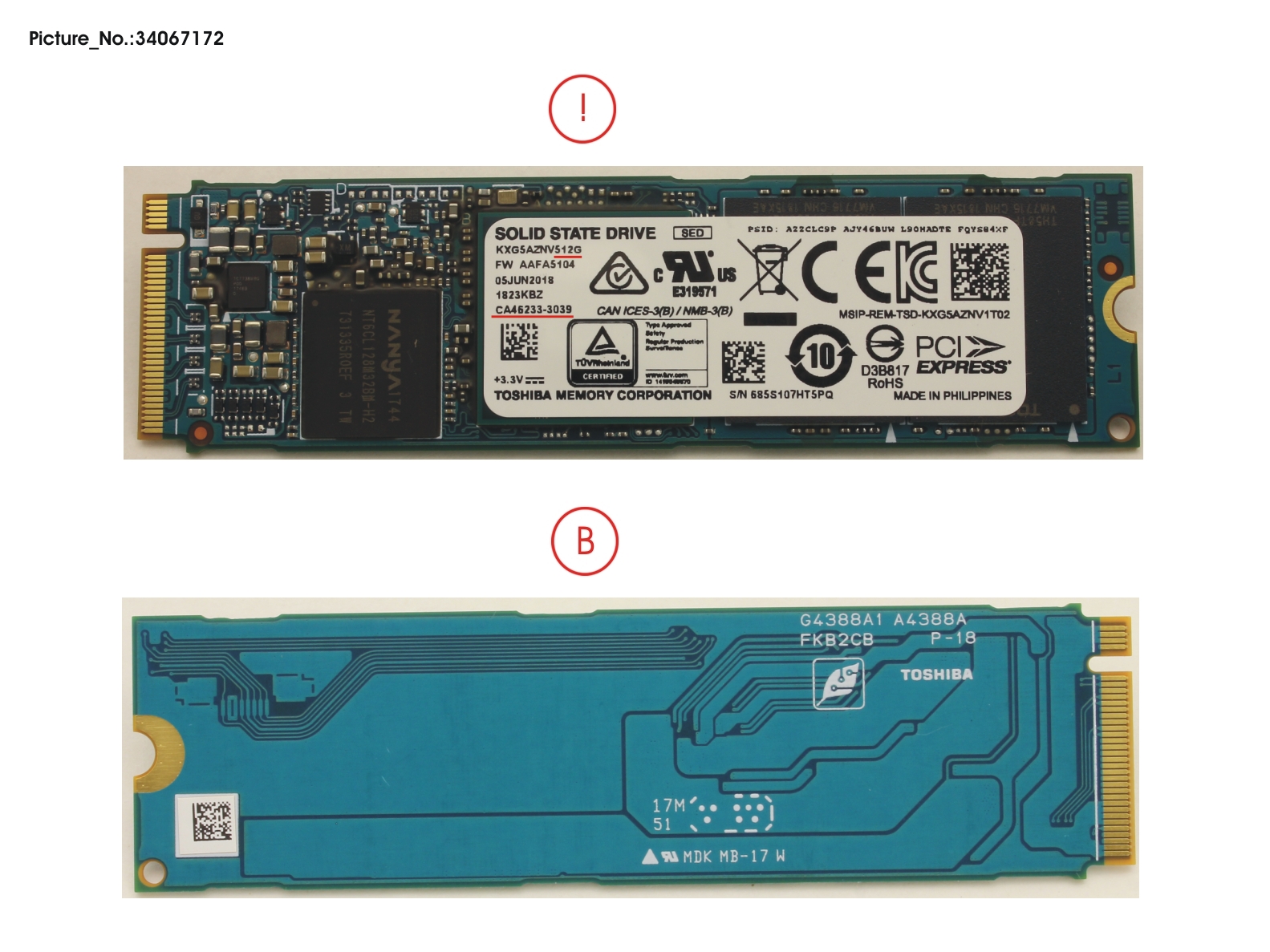 SSD PCIE M.2 2280 TOS 512GB(FDE)