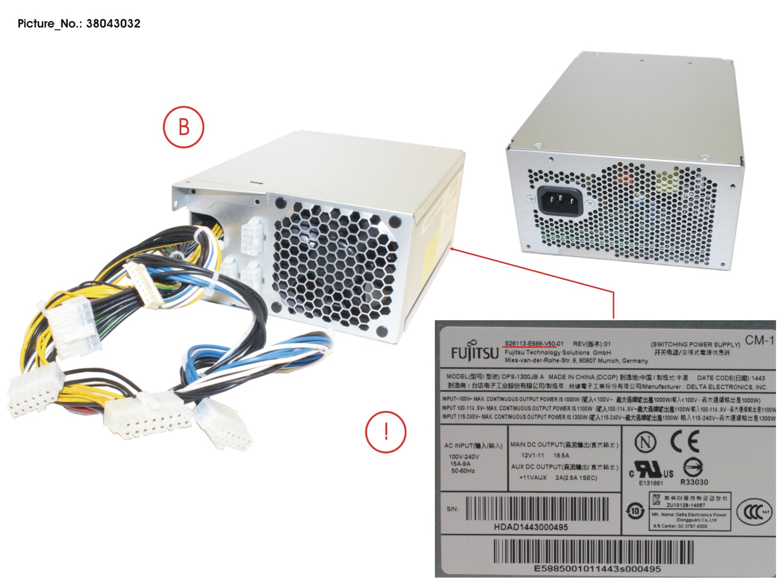 FUJITSU PSU 1300W WS 90+