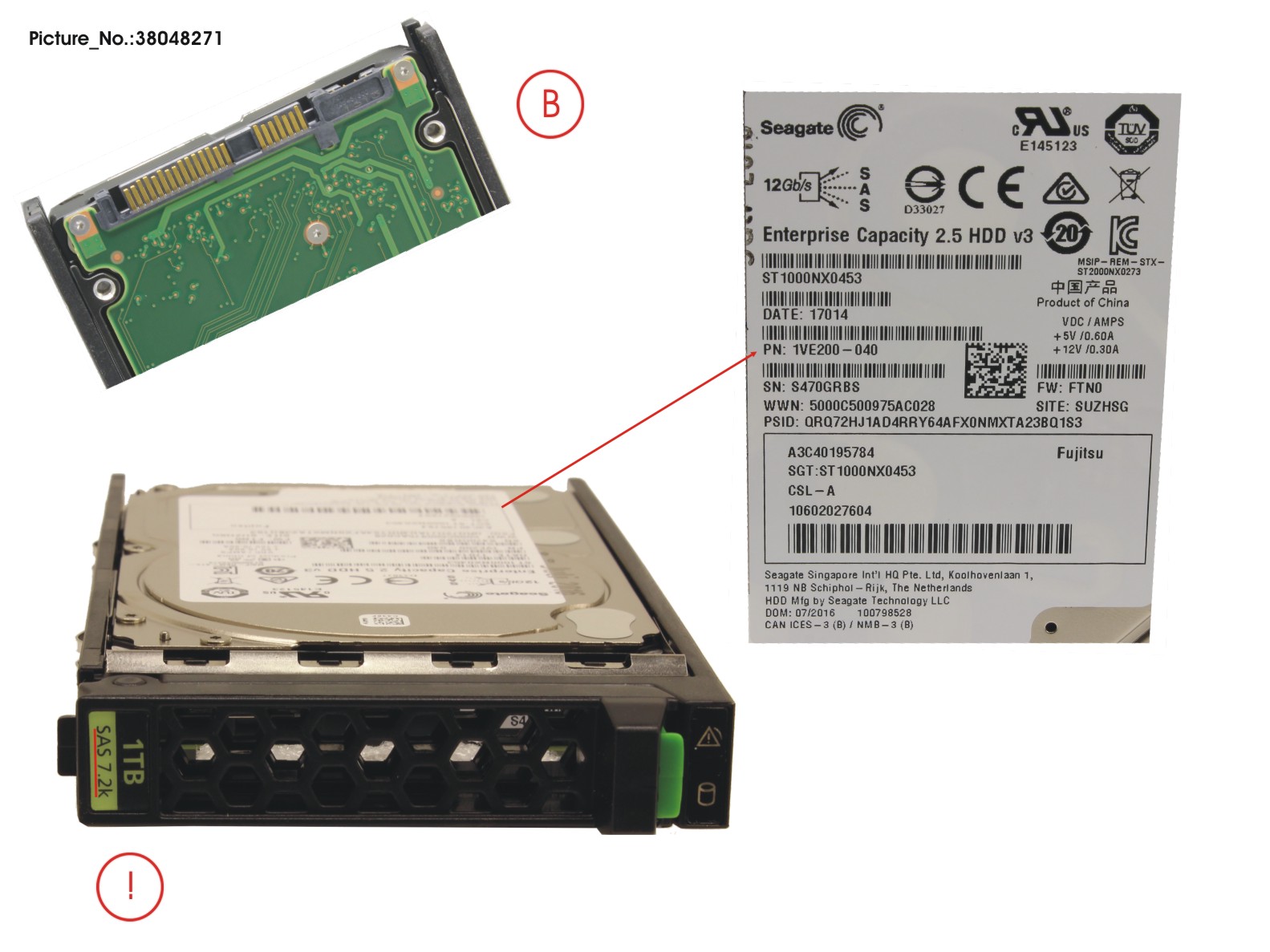 HD SAS 12G 1TB 7.2K 512N HOT PL 2.5 BC