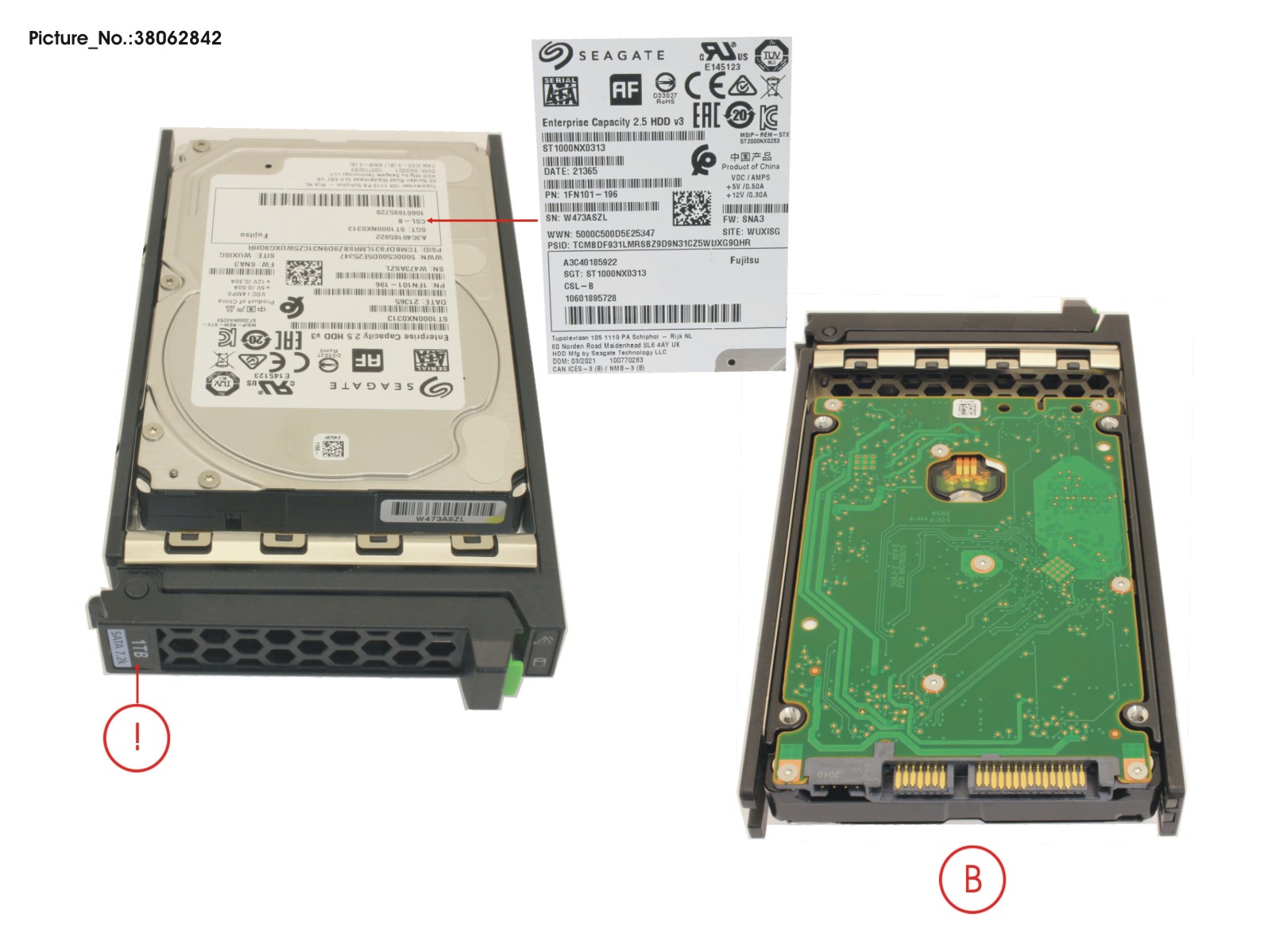 HD SATA 6G 1TB 7.2K 512E HOT PL 2.5 BC