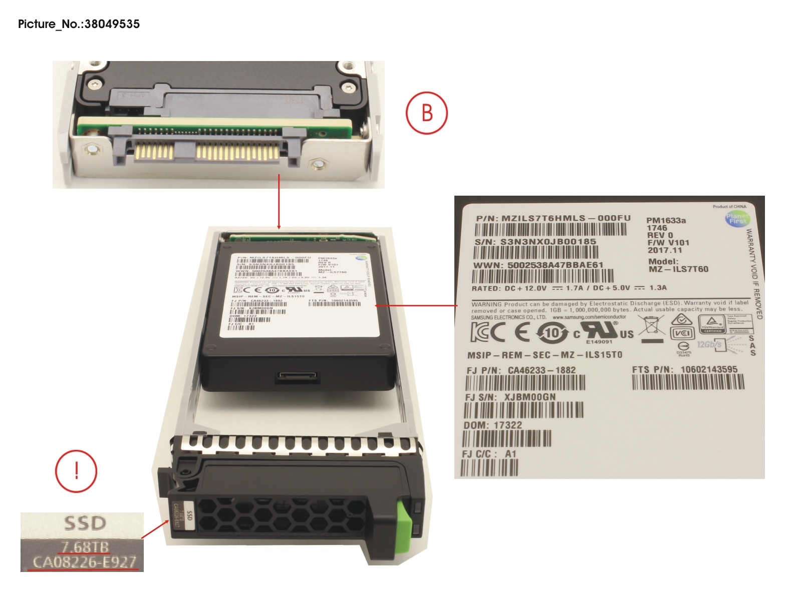 FUJITSU DX S4 MLC SSD SAS 3.5  7.68TB 12G