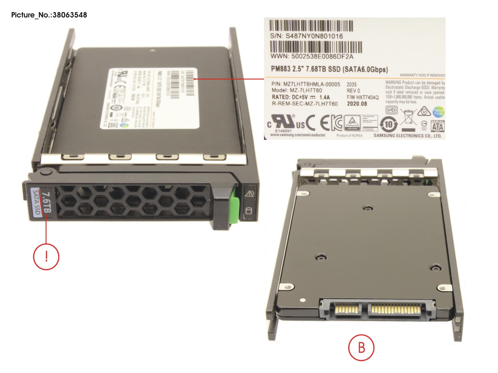 SSD SATA 6G RI 7.68TB IN SFF SLIM