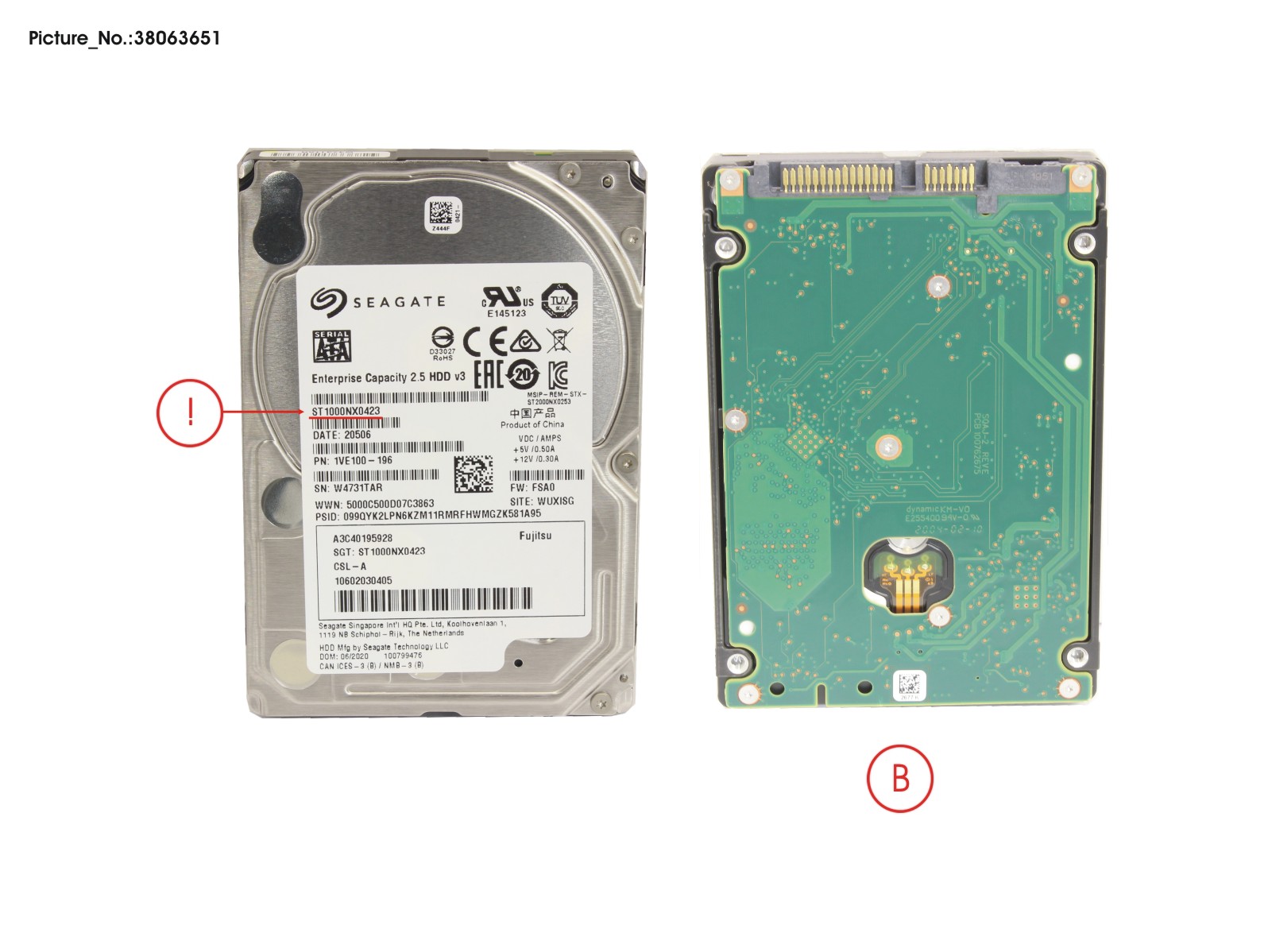 HD SATA 6G 1TB 7.2K 512N HOT PL 2.5 BC