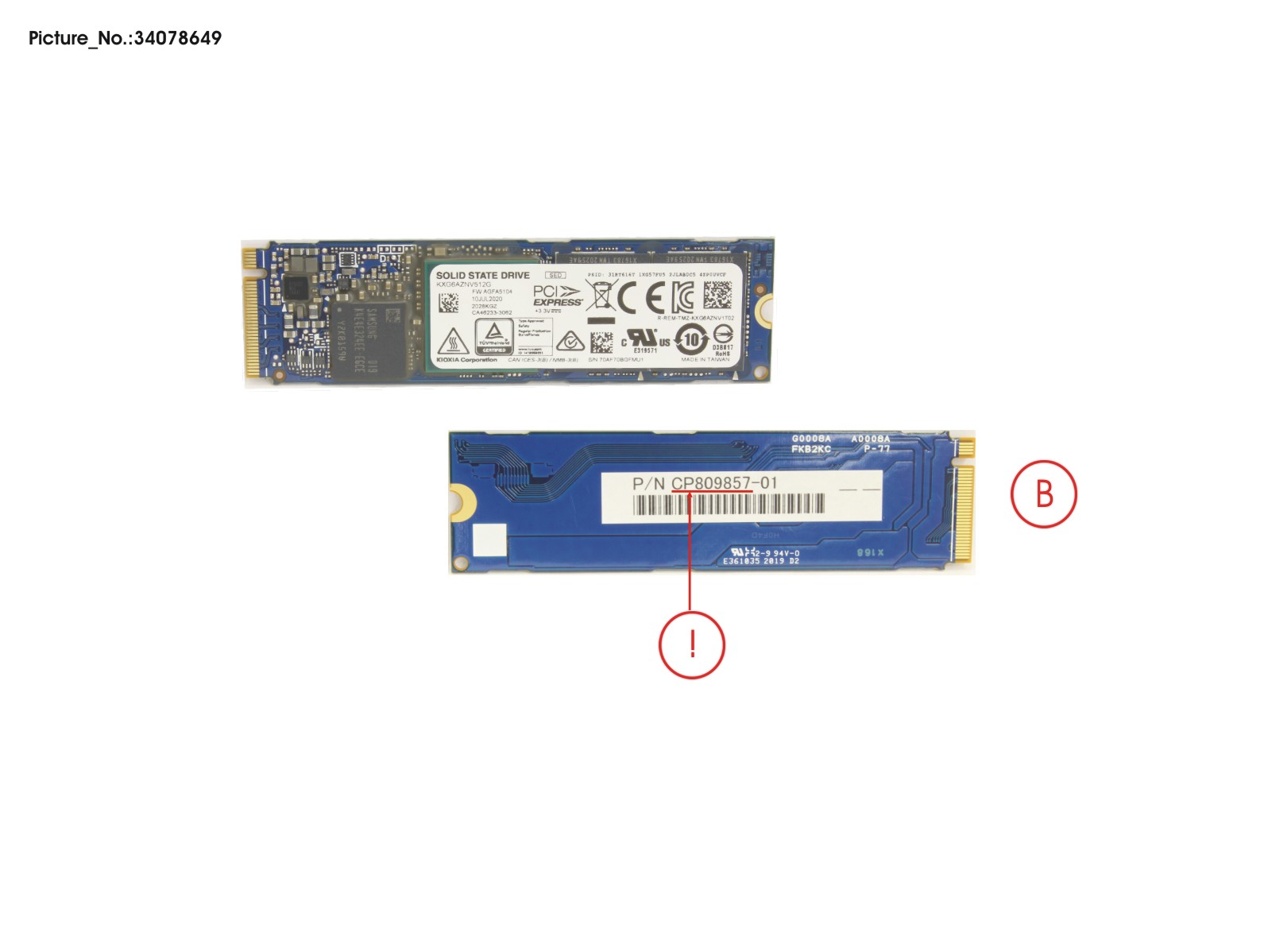 SSD PCIE M.2 2280 SN730 512GB(SED)W/RBR