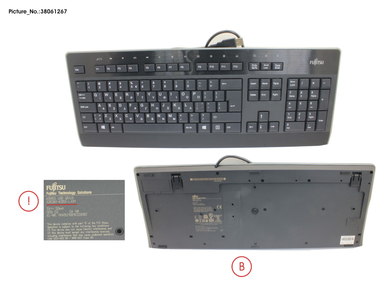 KEYBOARD KB955 USB GR/US