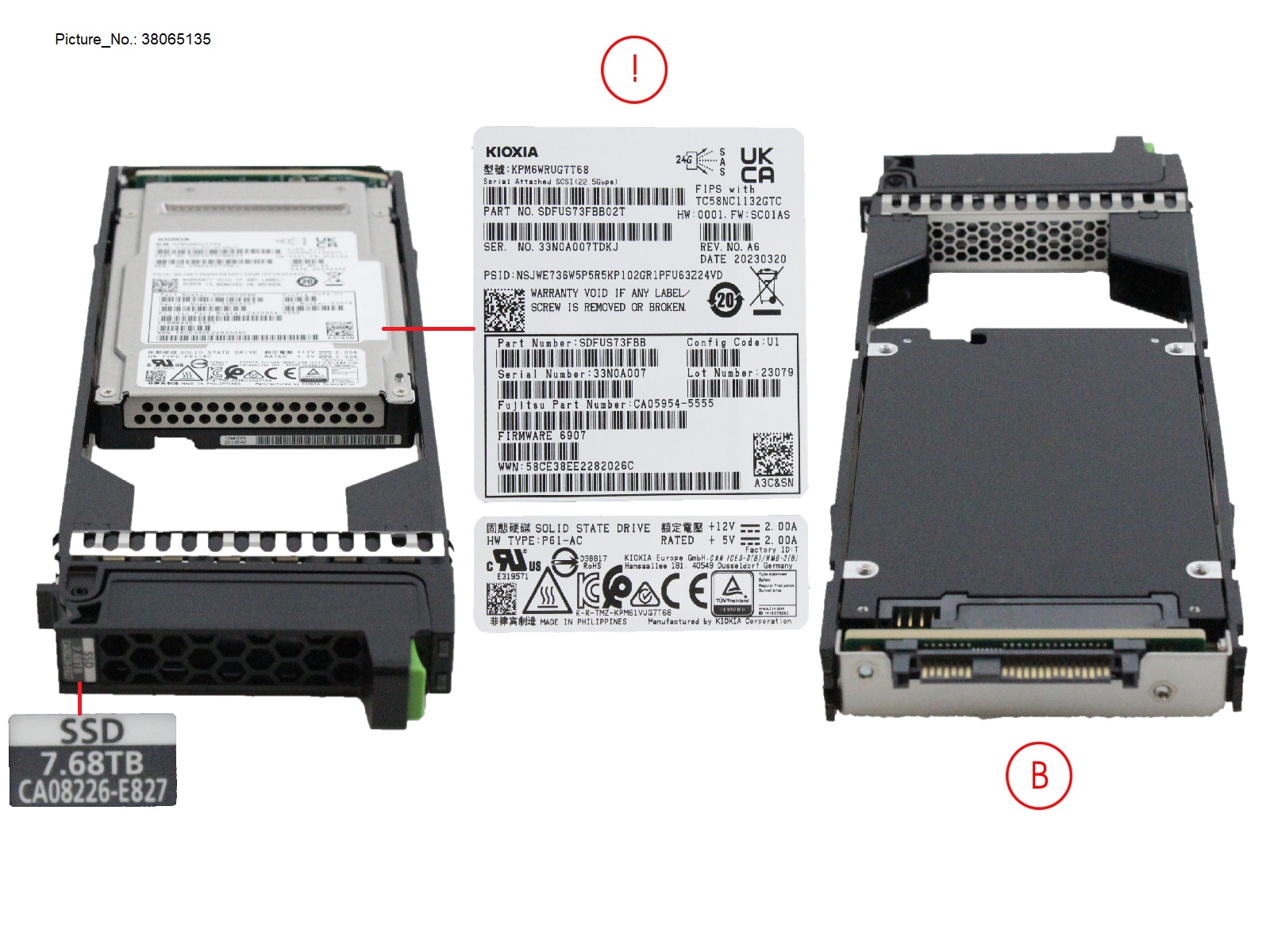 FUJITSU DX/AF FIPS SSD SAS 2.5 7.68TB 12G