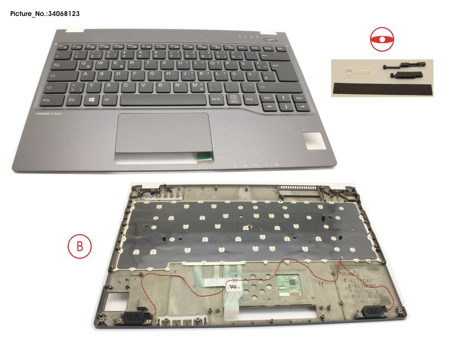 UPPER ASSY INCL. KEYBOARD GERMAN UPPER ASSY INCL. KEYBOARD GERMAN