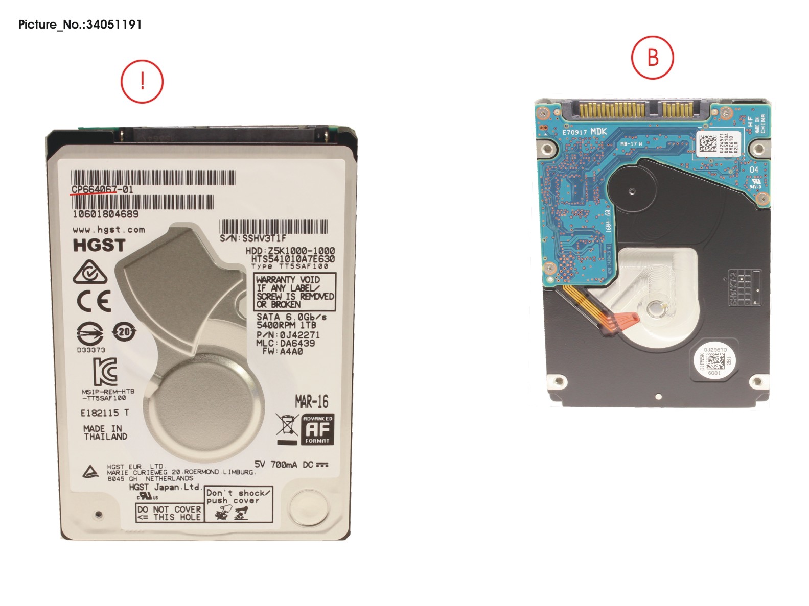 HDD 1TB SATA2-5 S3 5,4K/HIT 4K-AF (7MM)