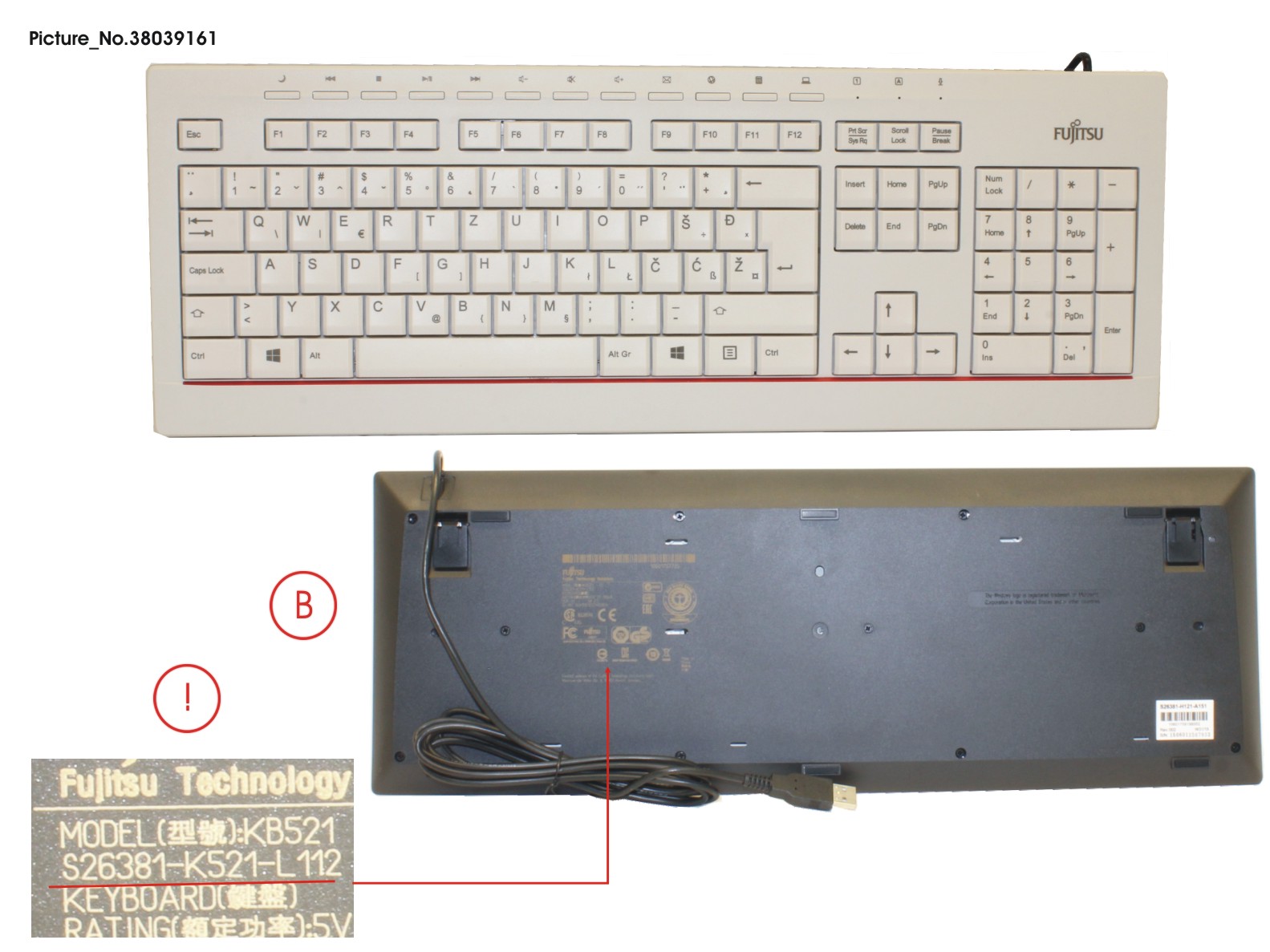 FUJITSU KEYBOARD KB521 EE