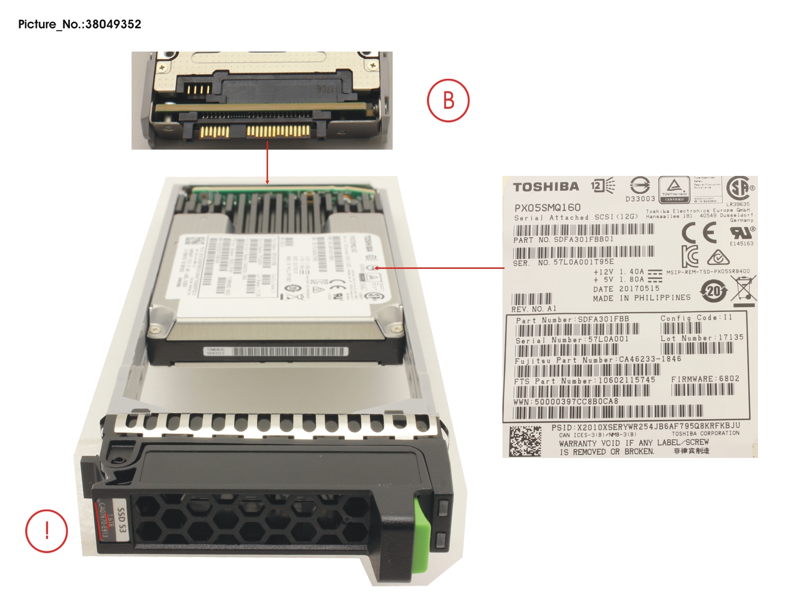 DXS3 SED SSD SAS 1.6TB 12G 2.5 X1