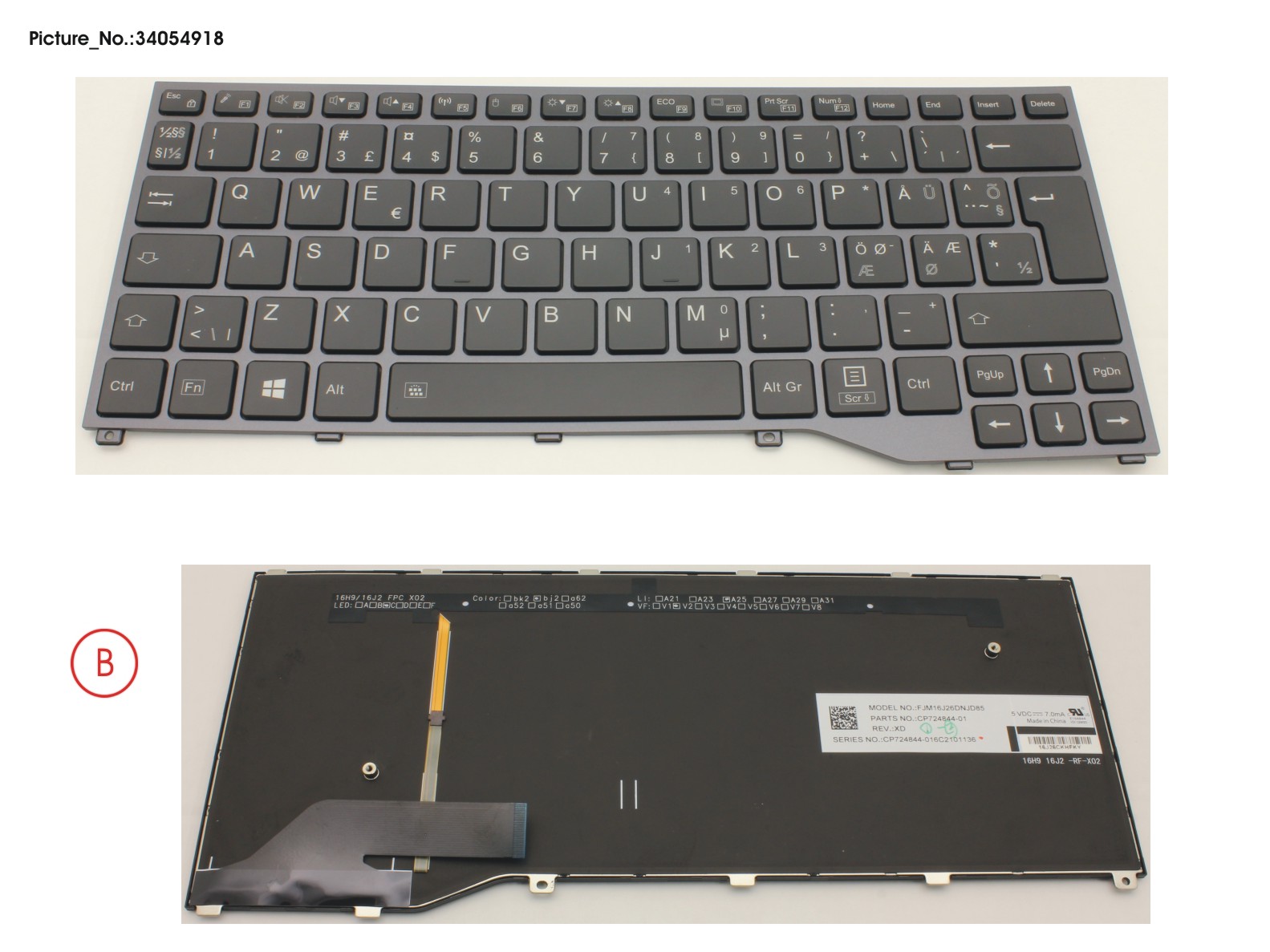 KEYBOARD BLACK W/ BL NORDIC/EST