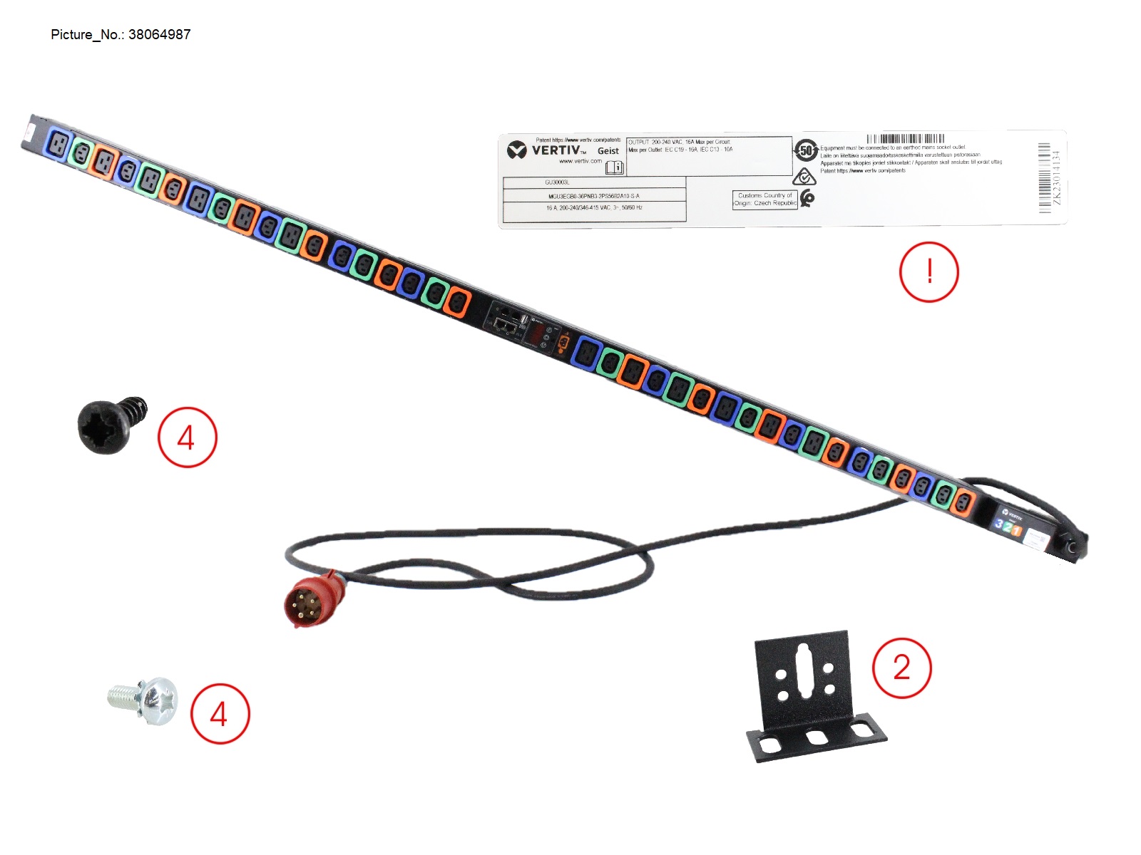 SWITCHED PDU 3PH 16A IEC309 24XC13 12XC1