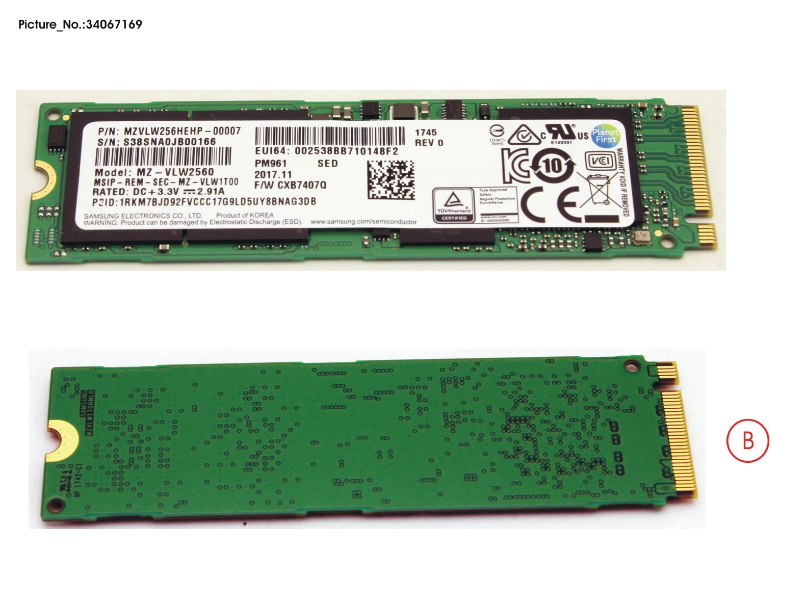 SSD PCIE M.2 2280 PM961 256GB(FDE)