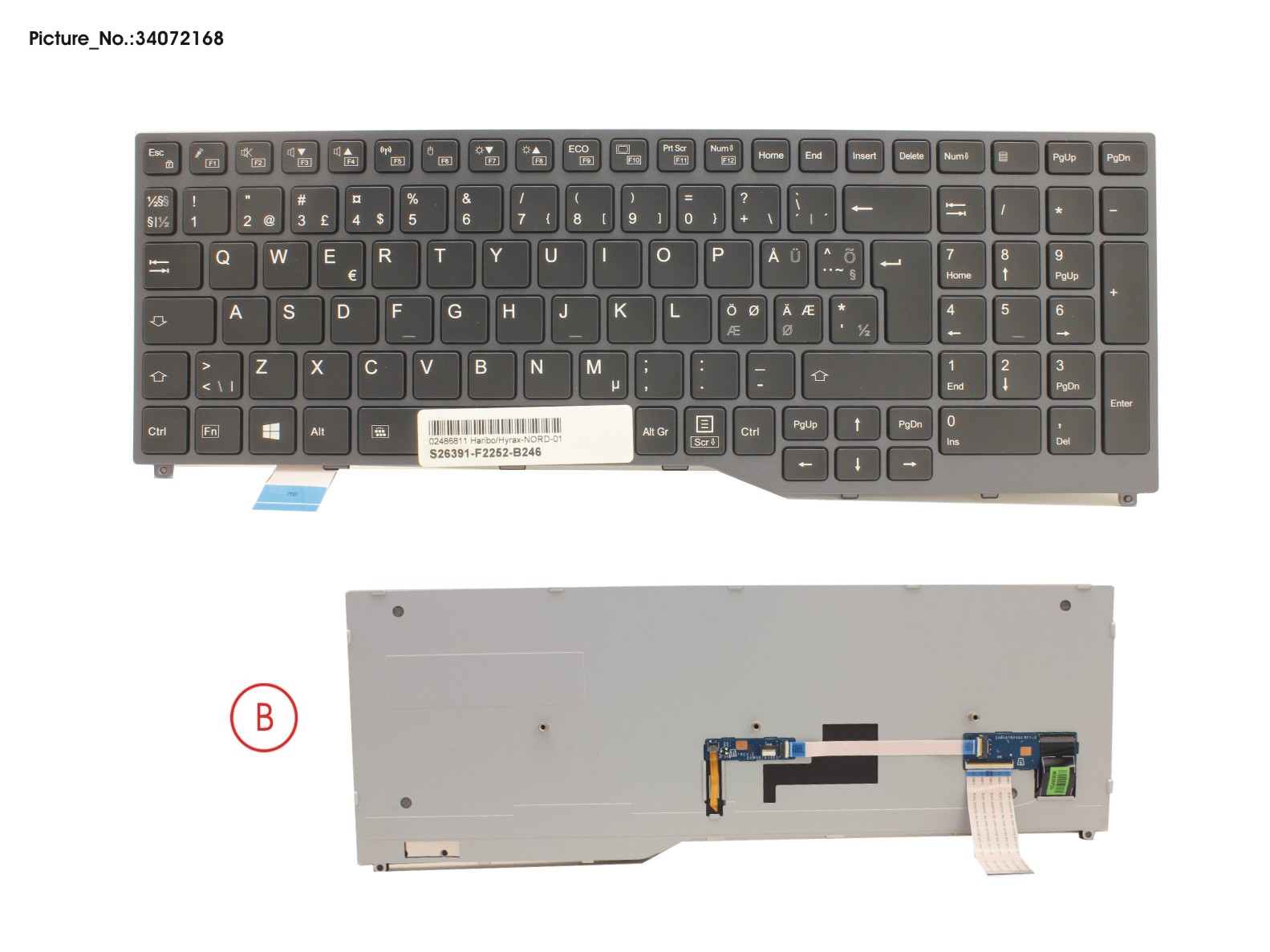 KEYBOARD BLACK W/ BL NORDIC KEYBOARD BLACK W/ BL NORDIC