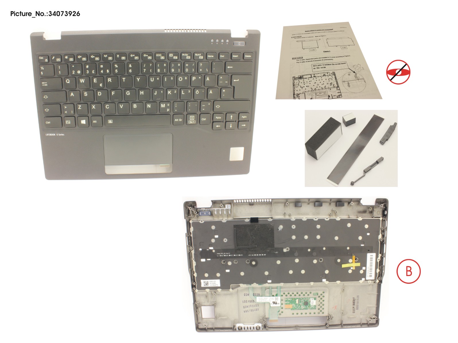UPPER ASSY INCL. KEYB SWE/FIN FOR PV