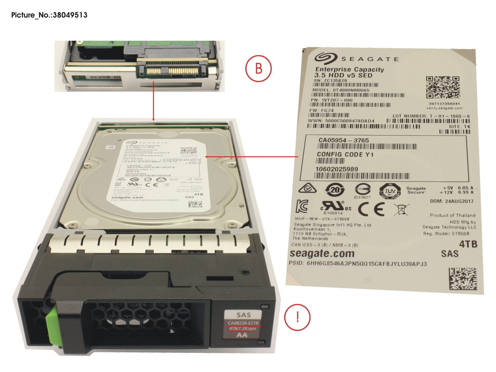 FUJITSU DX S4 SED DRIVE 3.5 4TB 7.2K