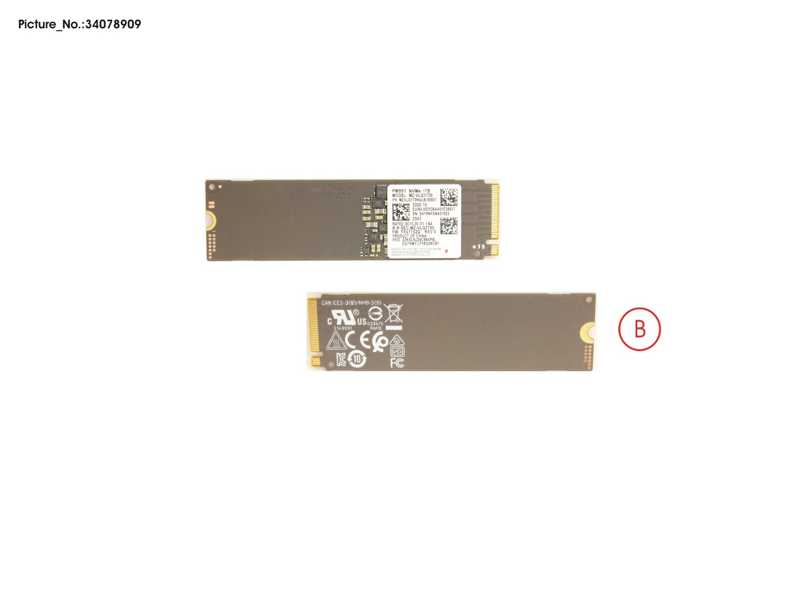 SSD PCIE M.2 PM991 1TB(SED)