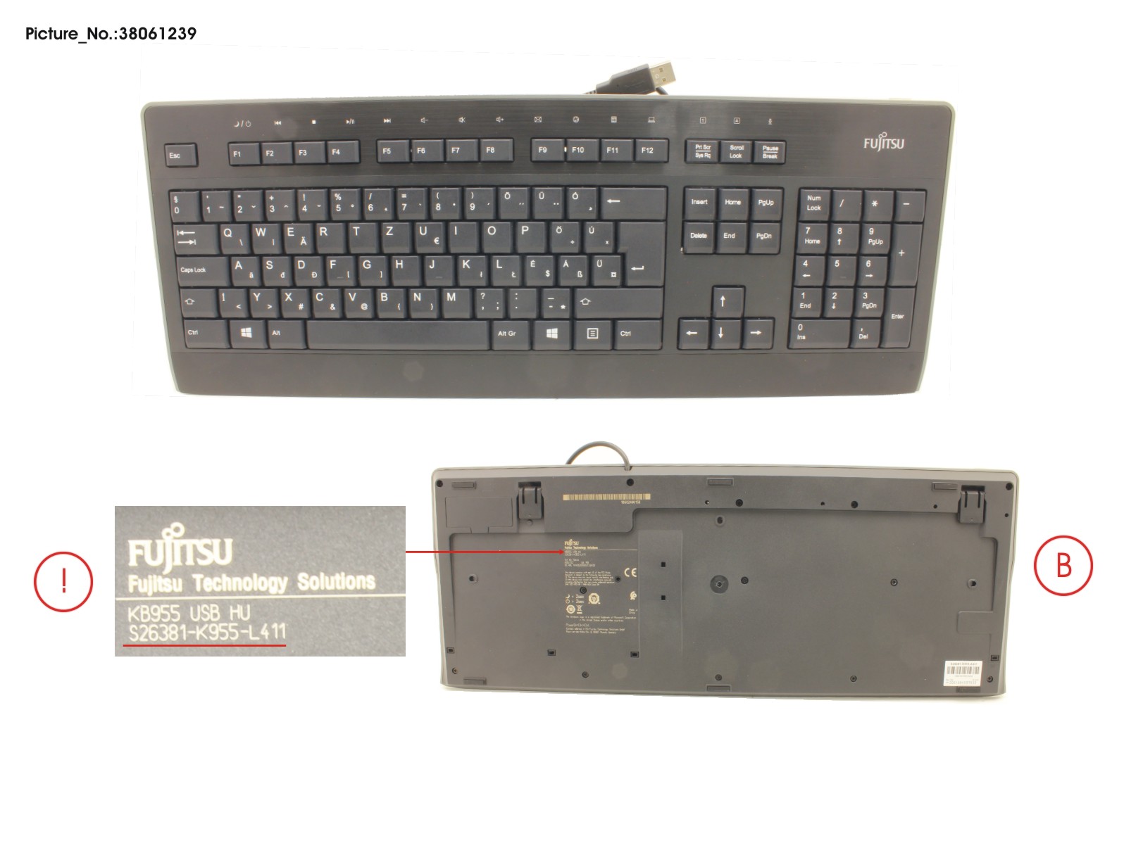 KEYBOARD KB955 USB HU