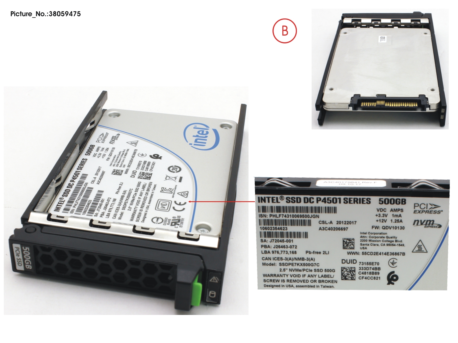 SSD PCIE3 500GB READ-INT. 2.5 H-P LP