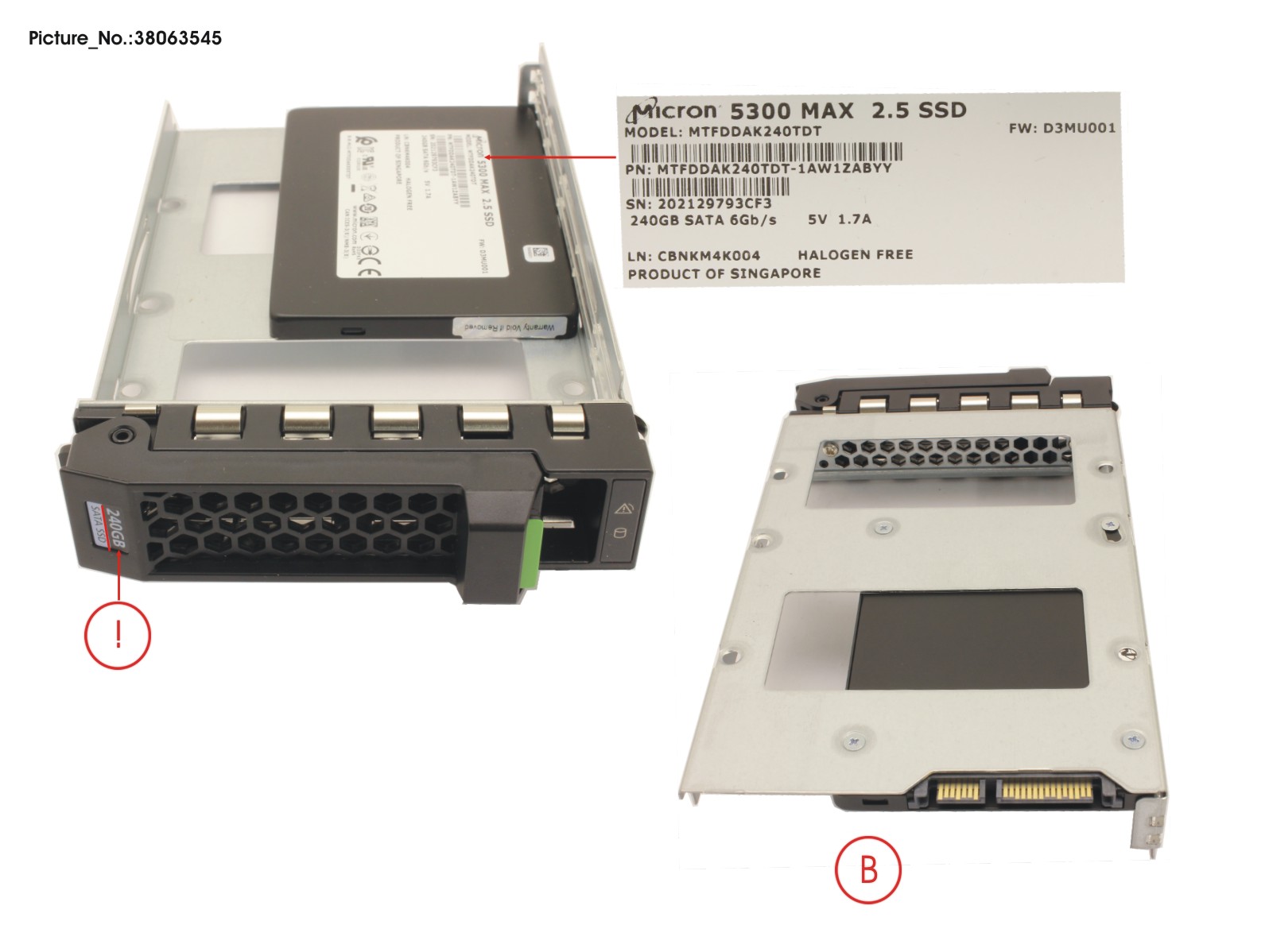 FUJITSU SSD SATA 6G 240GB MU SFF IN LFF SLIM