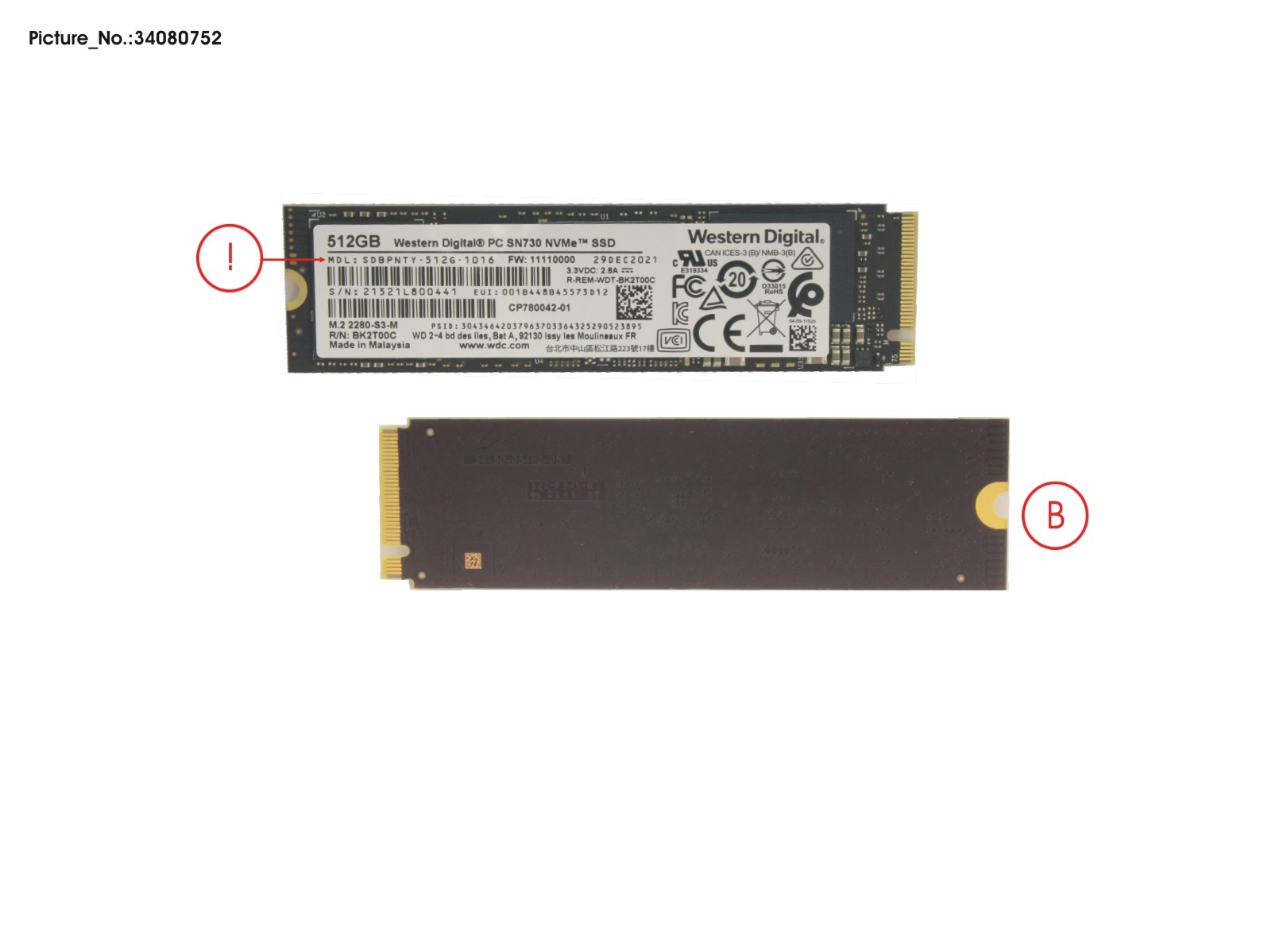 SSD PCIE M.2 2280 512GB SN730