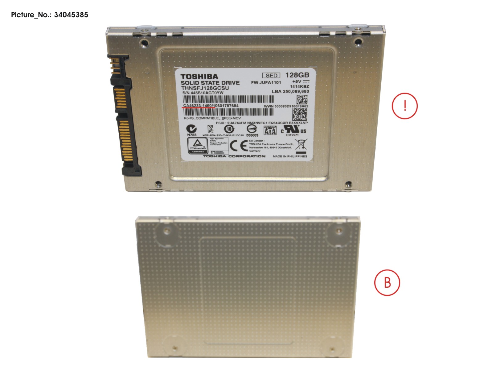SSD S3 128GB 2.5 SATA/TOS(FDE) (7MM)