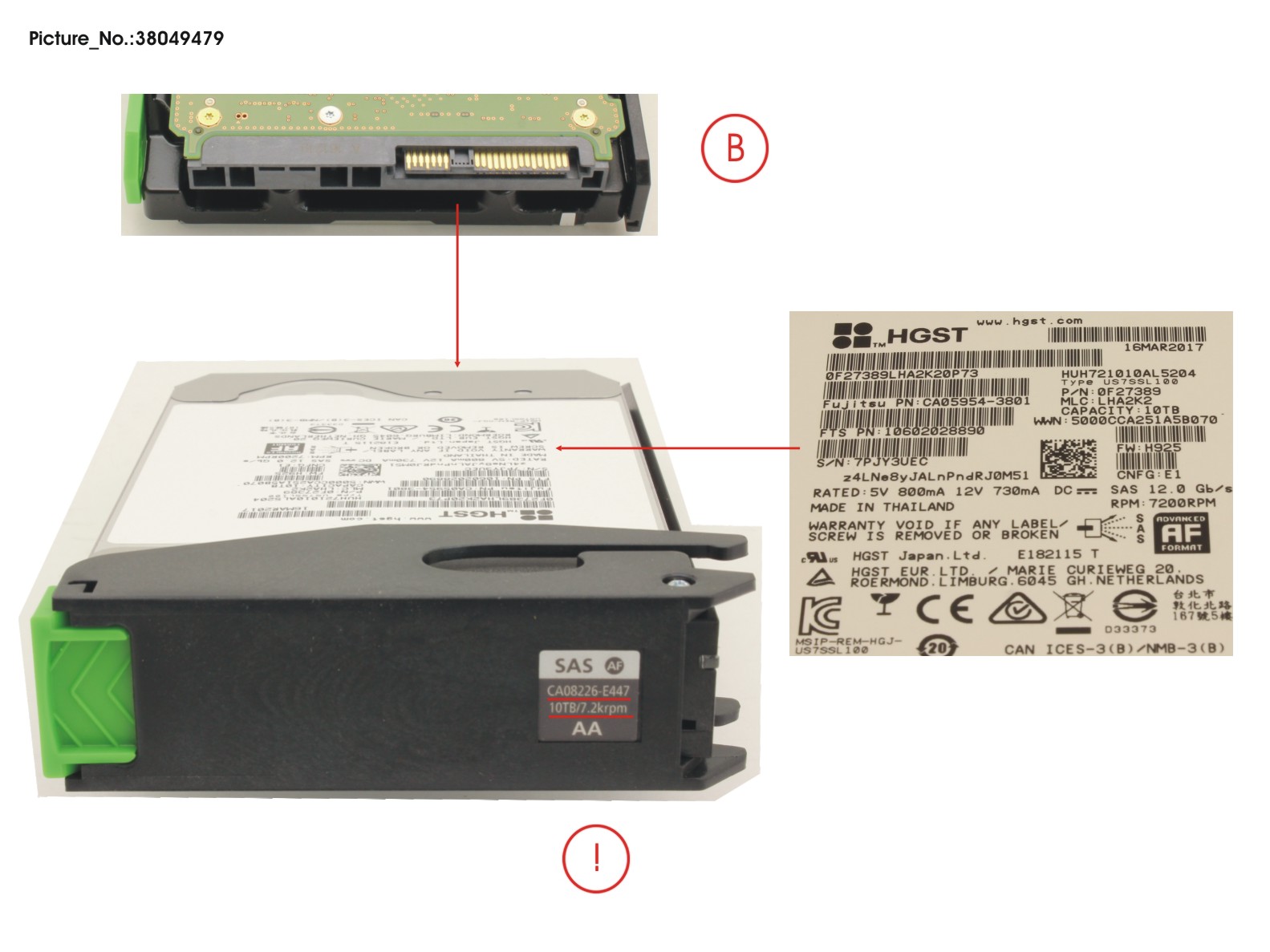 FUJITSU DX S4 HDDE HD DRIVE 10TB 7.2K AF