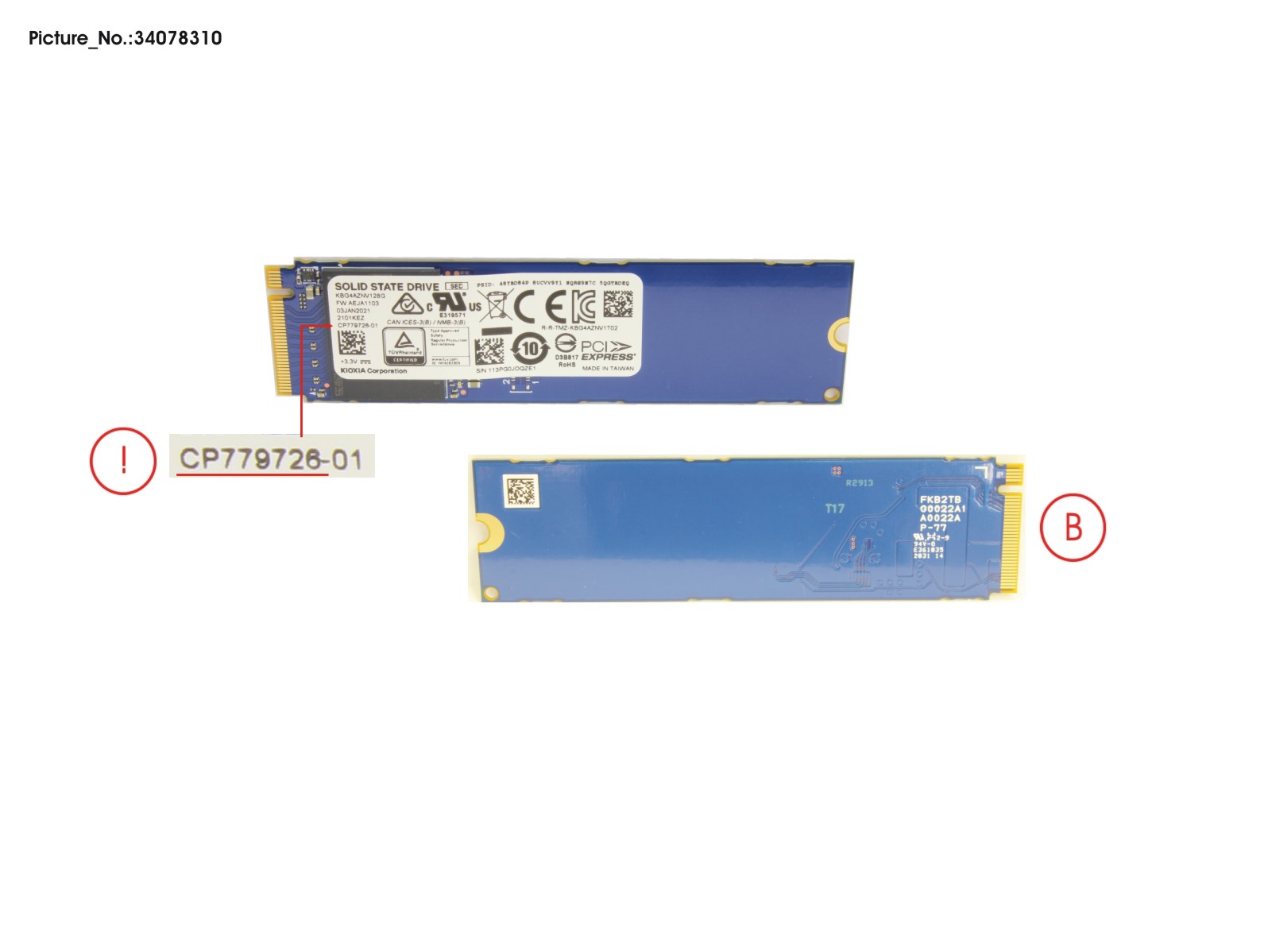 SSD PCIE M.2 BG4 128GB(SED)