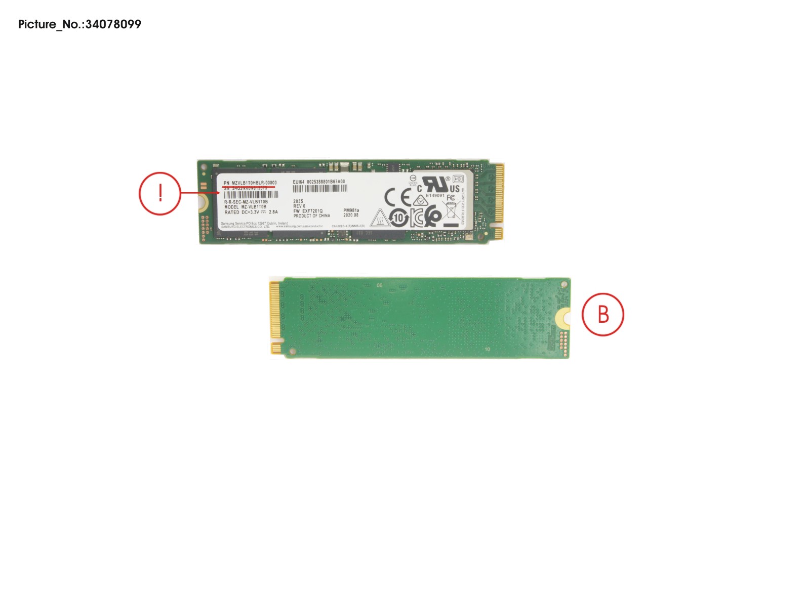 SSD PCIE M.2 2280 PM981A 1TB (SED) SSD PCIE M.2 2280 PM981A 1TB (SED)