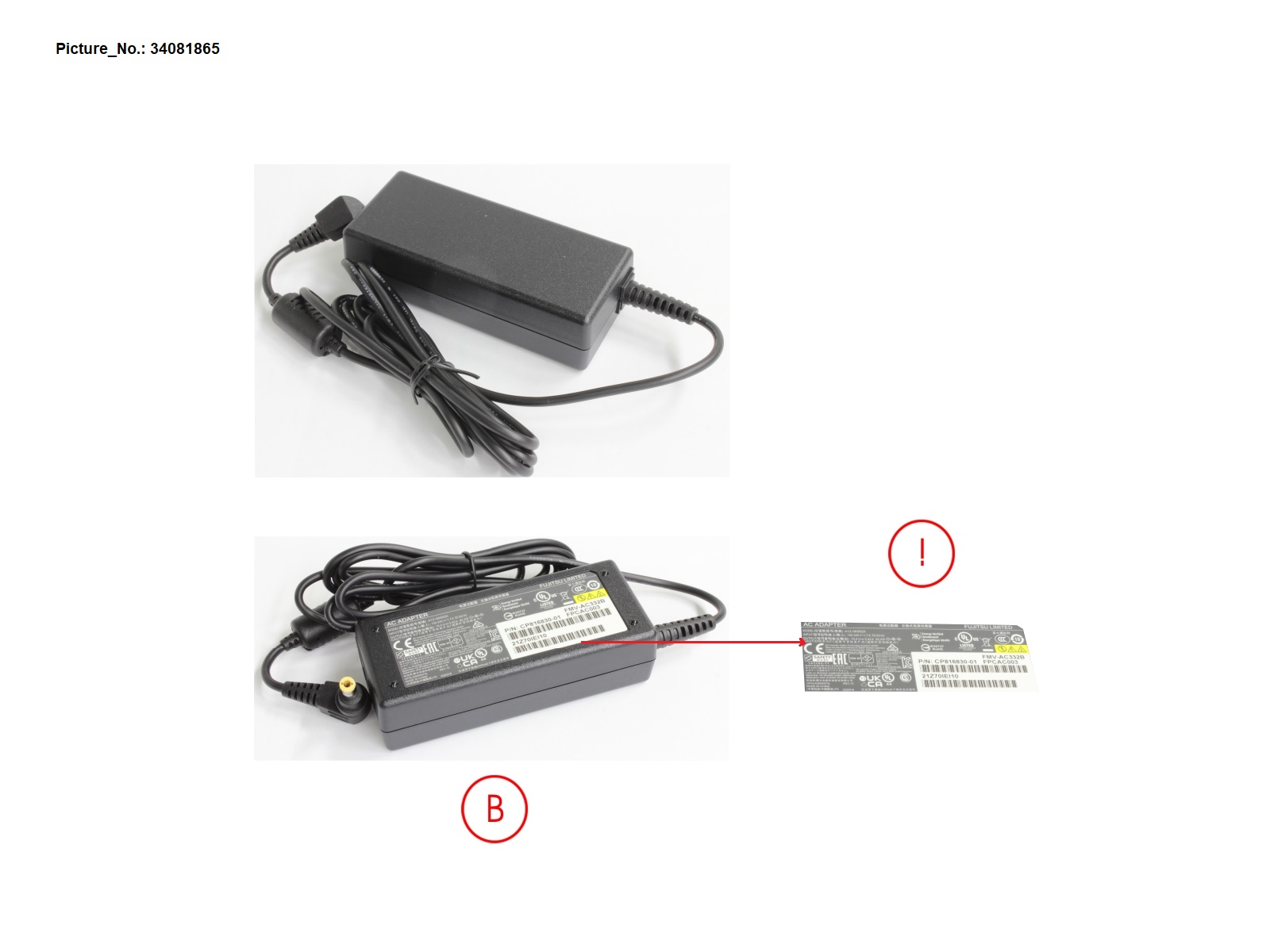 FUJITSU AC-ADAPTER 19V 65W (3-PIN) UKCA TCO9