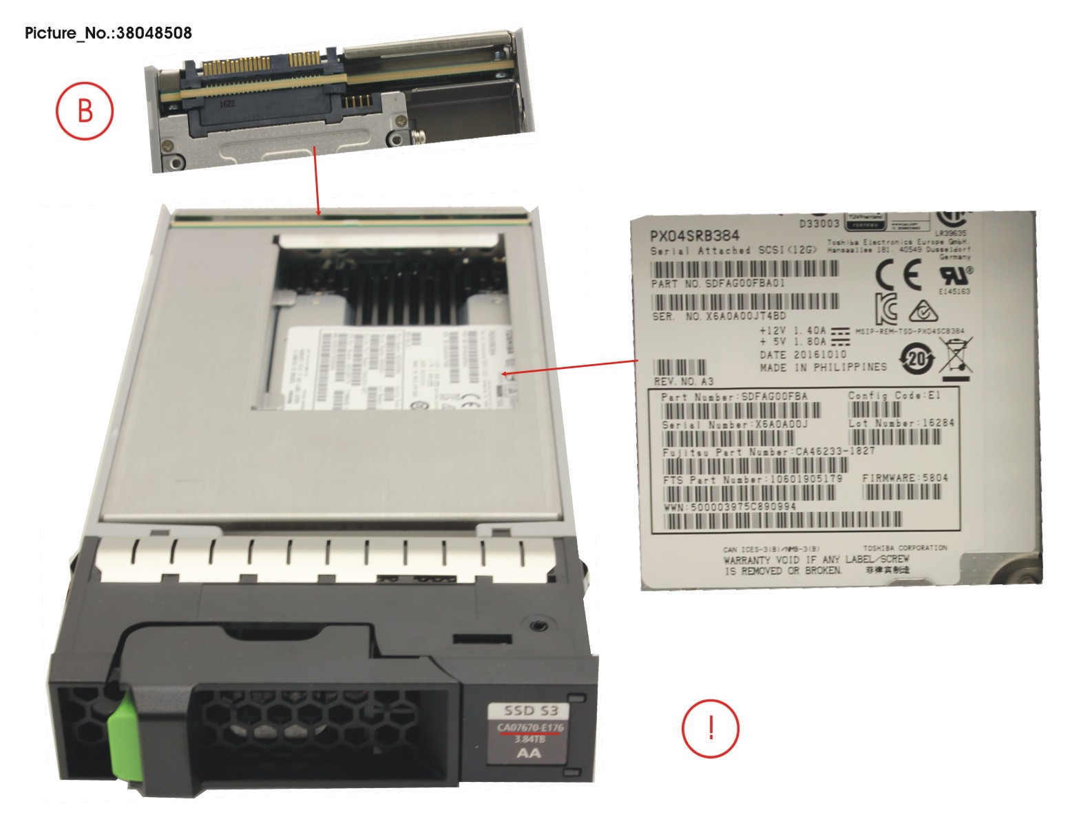 DXS3 MLC SSD SAS 3.84TB 12G 3.5 X1