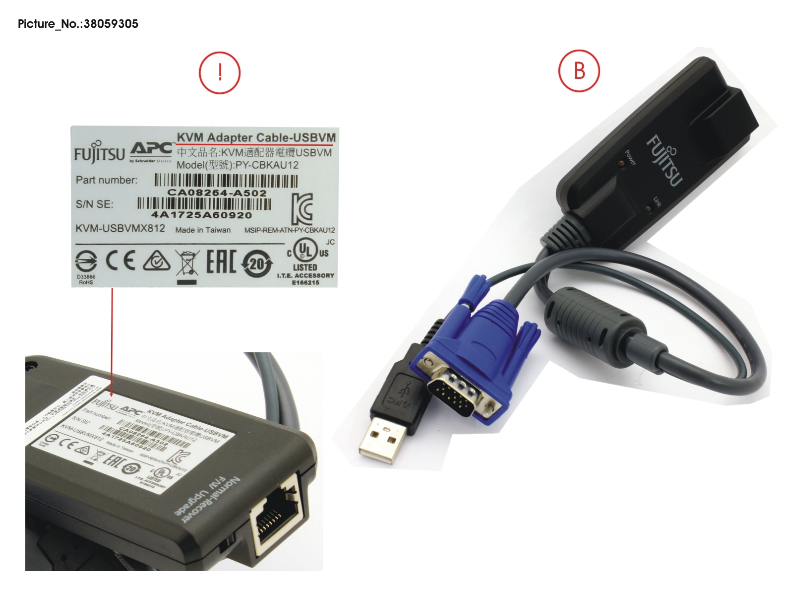 FUJITSU CONSOLESWITCH KVM1116P ADAPT USB-VGA,VM