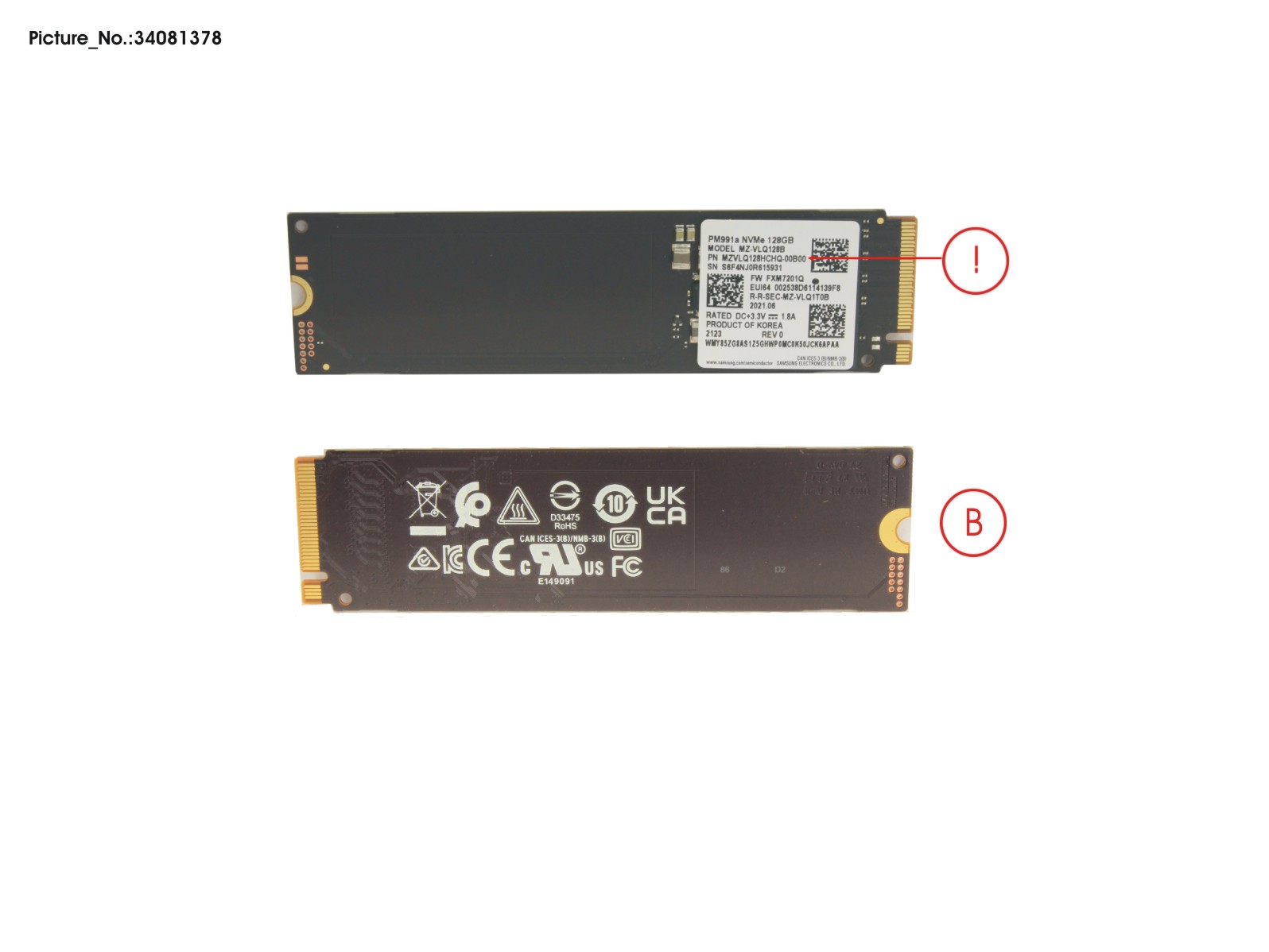 SSD PCIE M.2 PM991A 128GB (SED) SSD PCIE M.2 PM991A 128GB (SED)