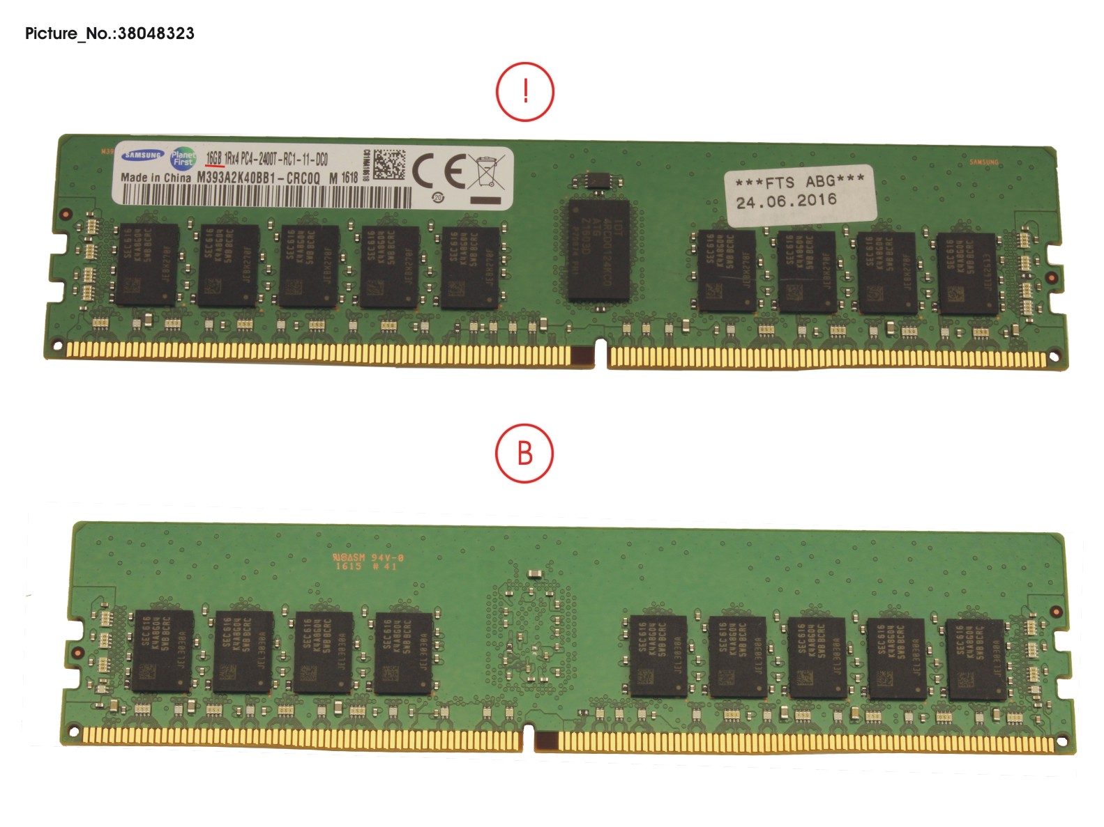 16 GB DDR4 2400 MHZ PC4-2400T-R RG  ECC