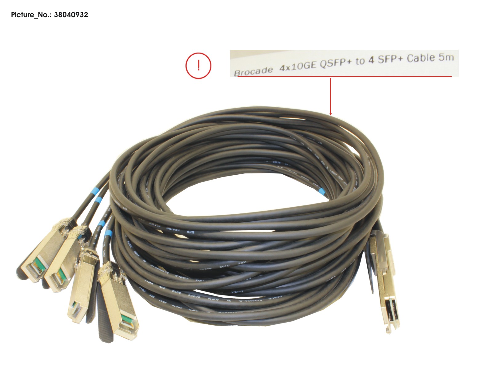 QSFP+/4XSFP+ BREAKOUT CABLE BROCADE 5M