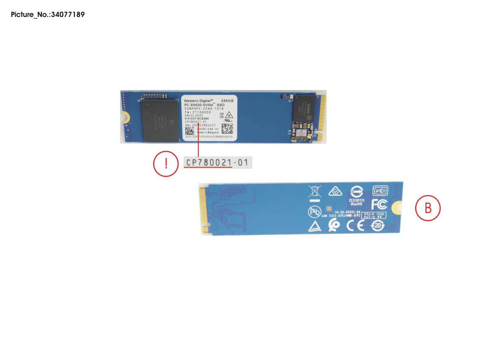 SSD PCIE M.2 SN530 256GB (NON-SED)