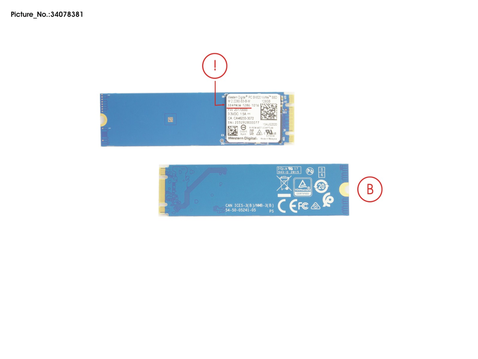 SSD PCIE M.2 2280 128GB SN520